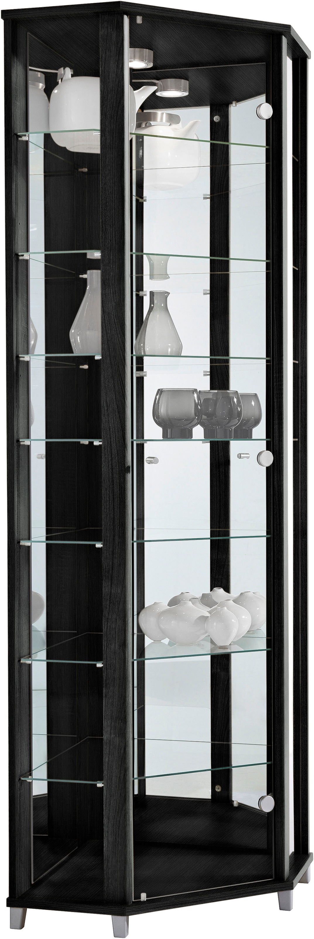 fif möbel Eckvitrine »TRIO Höhe ca. 172 cm, ink. Beleuchtung«, Eckvitrine/G günstig online kaufen
