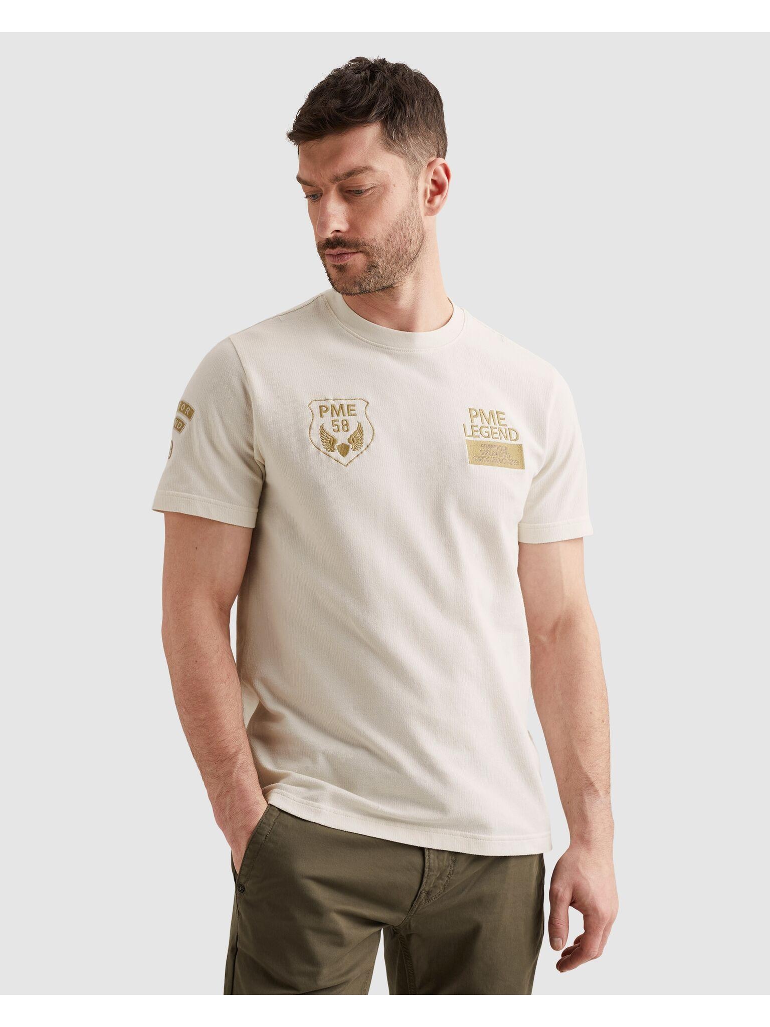 PME LEGEND T-Shirt »Short sleeve r-neck flat waffle jersey« mit Logo Prints