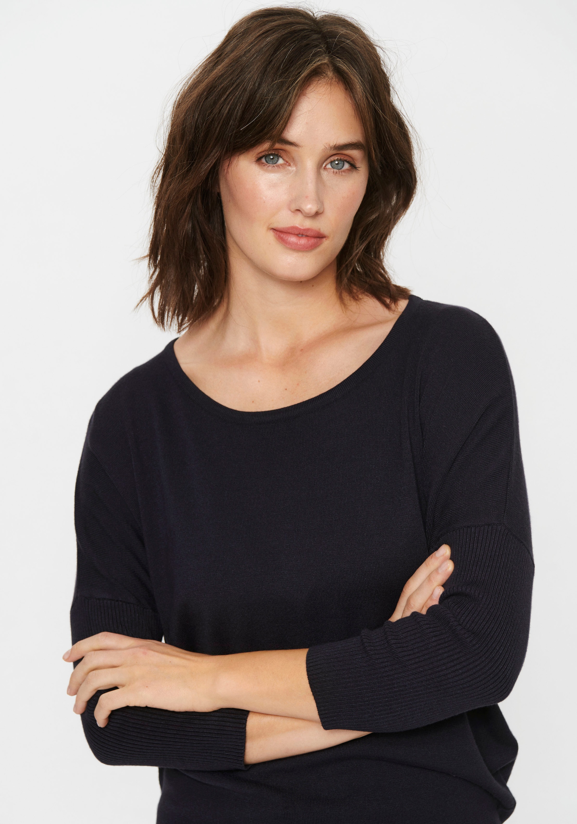 Saint Tropez Rundhalspullover »A2561, MilaSZ R-Neck«