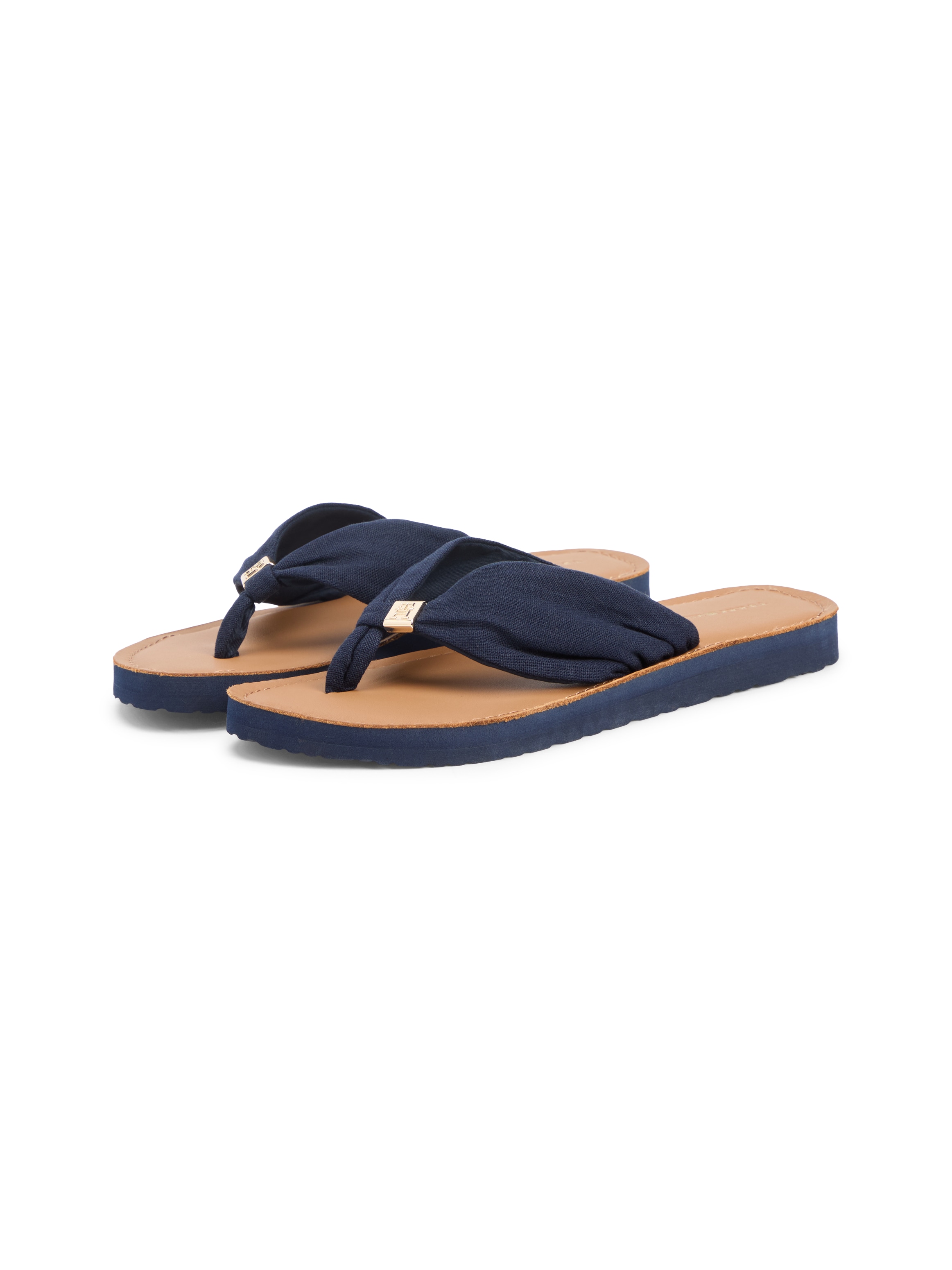 Tommy Hilfiger Zehentrenner »TH LTR FOOTBED SUMMER SANDAL«  Sommerschuh, Strandschuh, Dianette, Flat mit Logoemblem