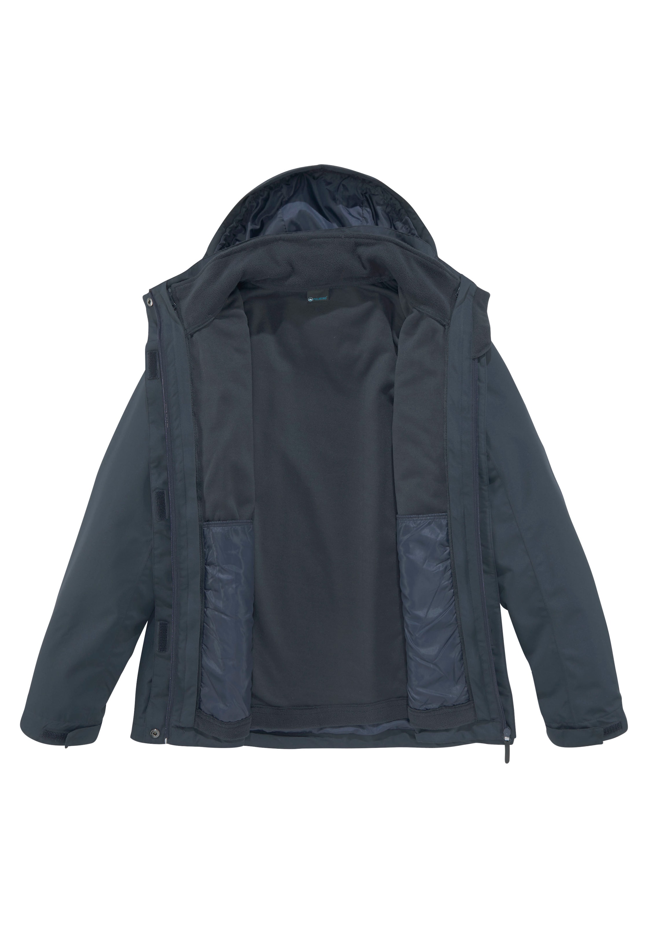 Polarino 3-in-1-Funktionsjacke 2 Stk. tlg. mit Kapuze Außenjacke: 3.000mm Wassersäule, wind- & wasserdicht, atmungsaktiv