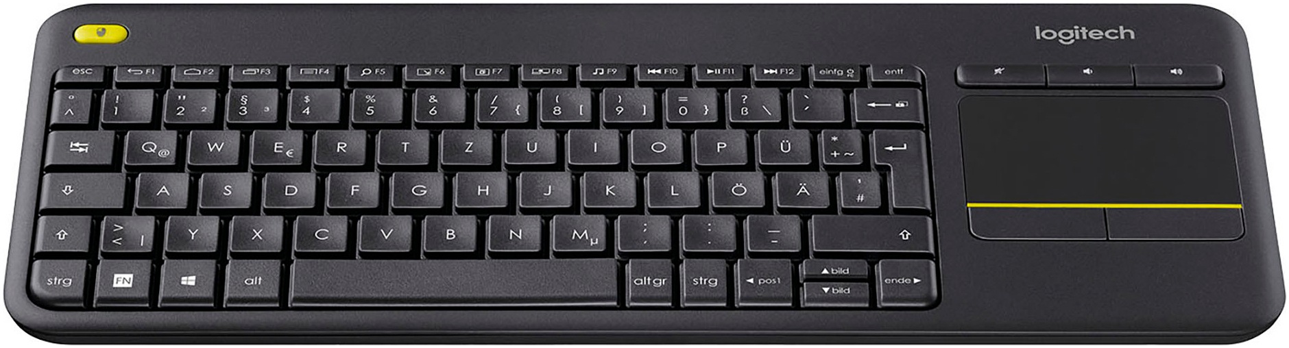 Logitech Tastatur »K400 Plus«, (Touchpad-Fn-Tasten-Lautstärkeregler-Multimedia-Tasten)