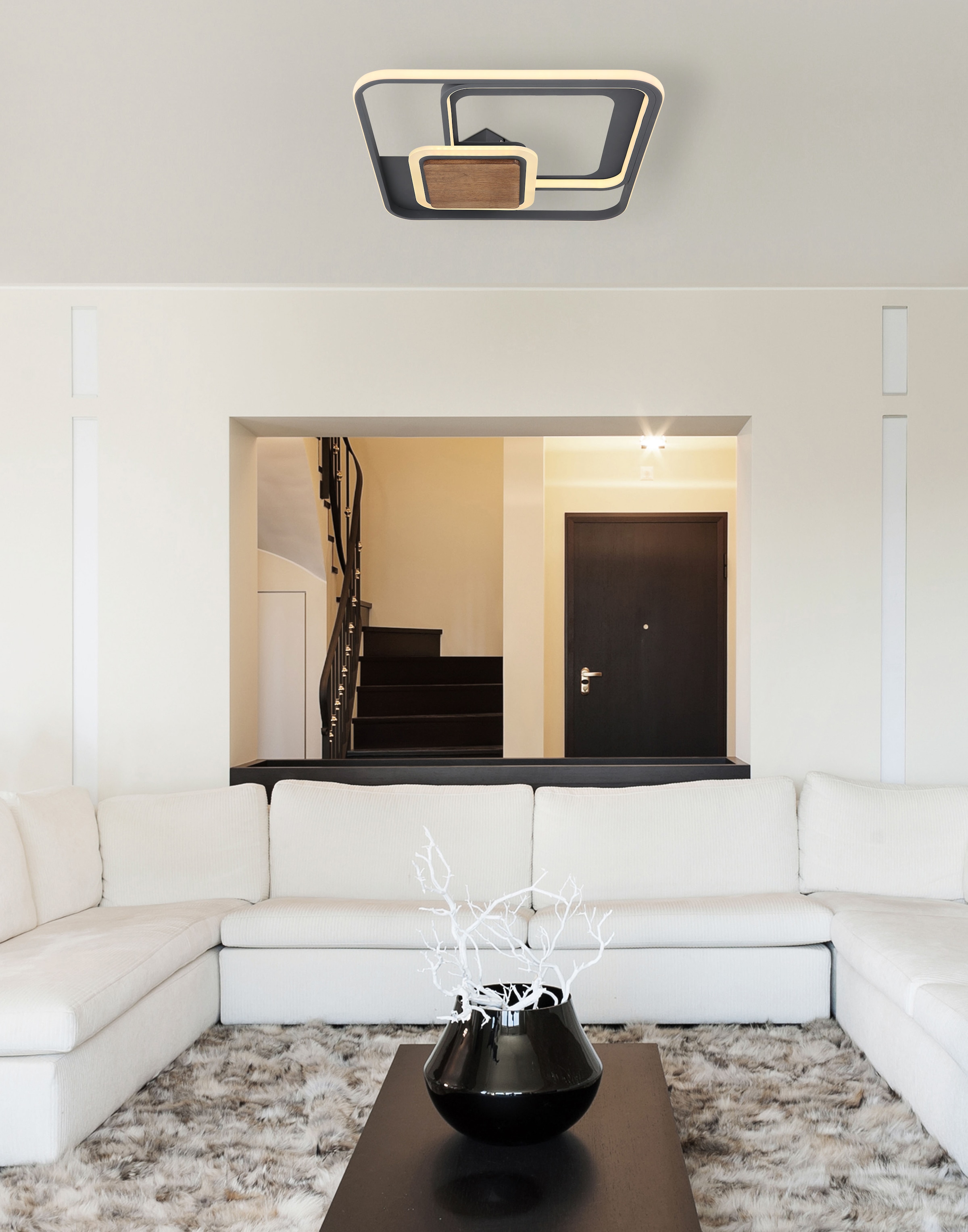 GLOBO LIGHTING LED Deckenleuchte »NIRRA« LED-Modul Warmweiß Deckenlampe/Wohnzimmer/Schlafzimmer/modern