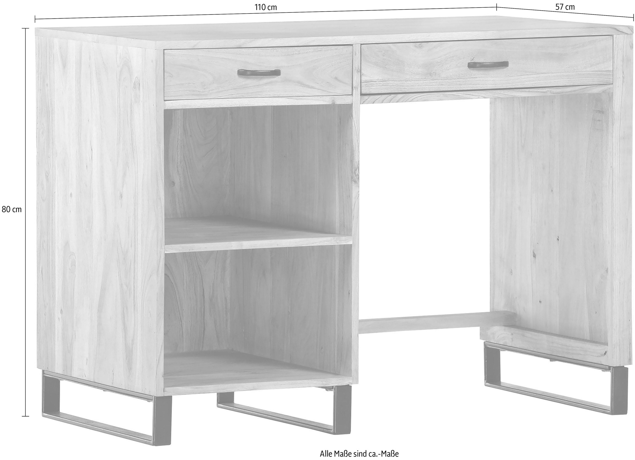 Gutmann Factory Schreibtisch »Georgia« aus massivem Akazienholz, Breite 110 cm