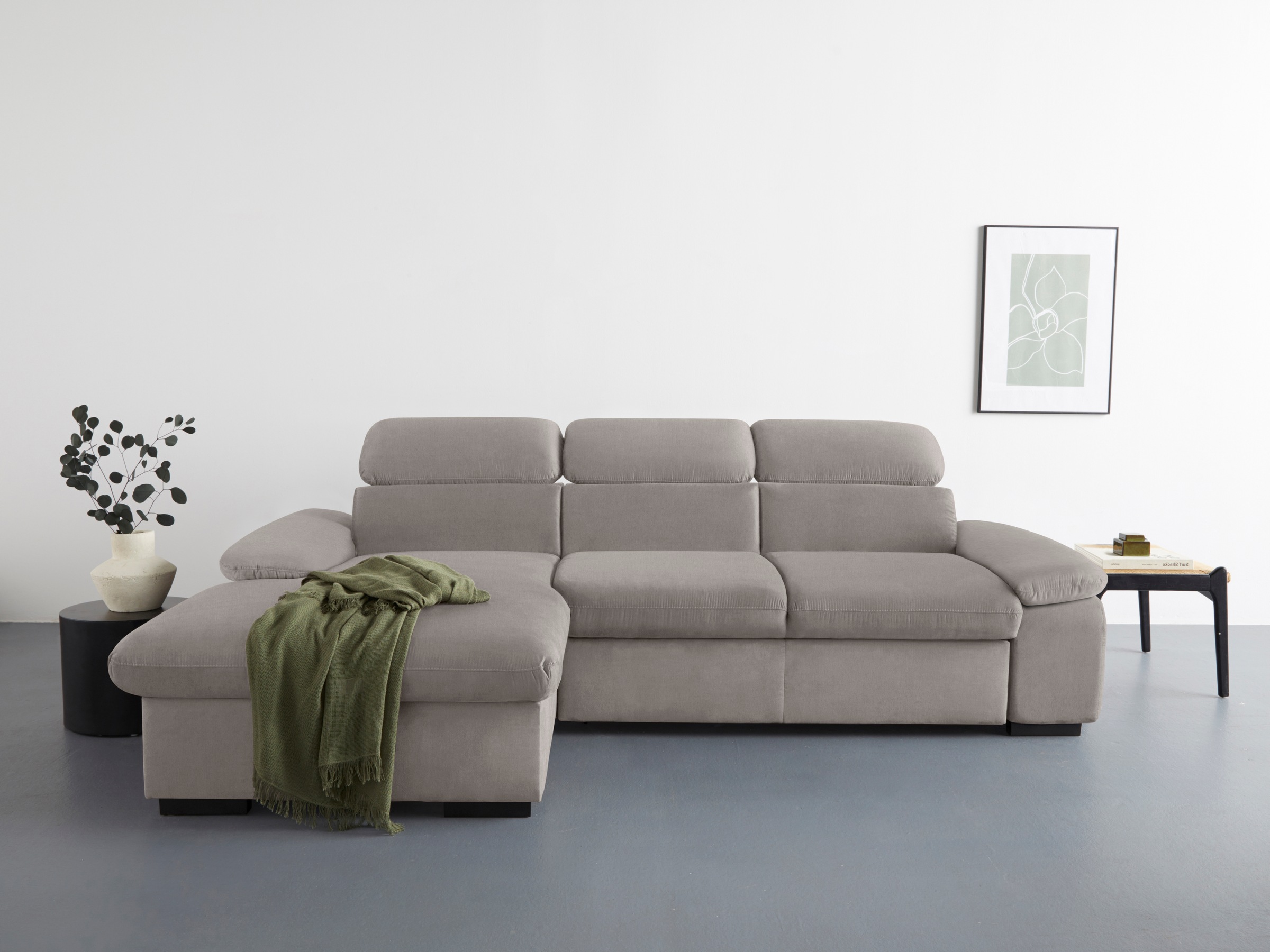 COTTA Ecksofa »Lola L-Form mit Kopfteilfunktion & Hocker«, (Set, mit Hocker günstig online kaufen