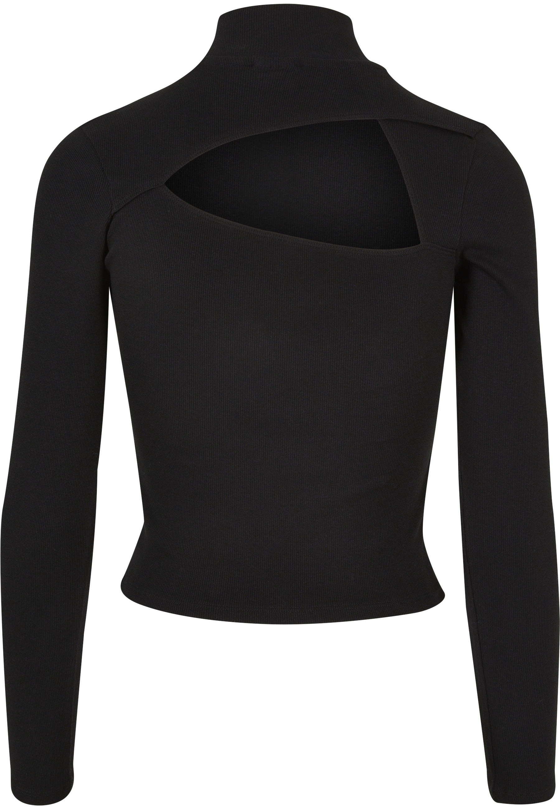 URBAN CLASSICS Longsleeve »Urban Classics Damen Ladies Rib Back Cut Out Longsleeve« 1 Stk.