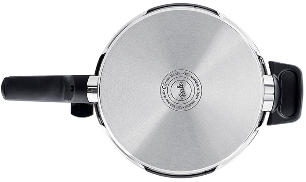 Fissler Schnellkochtopf »Vitaquick® Premium«, Edelstahl 18/10, (3 tlg., 1 Schnellkochtopf 8 L, 1 Metalldeckel, 1 Dünsteinsatz), Made in Germany, mit gelochtem Einsatz