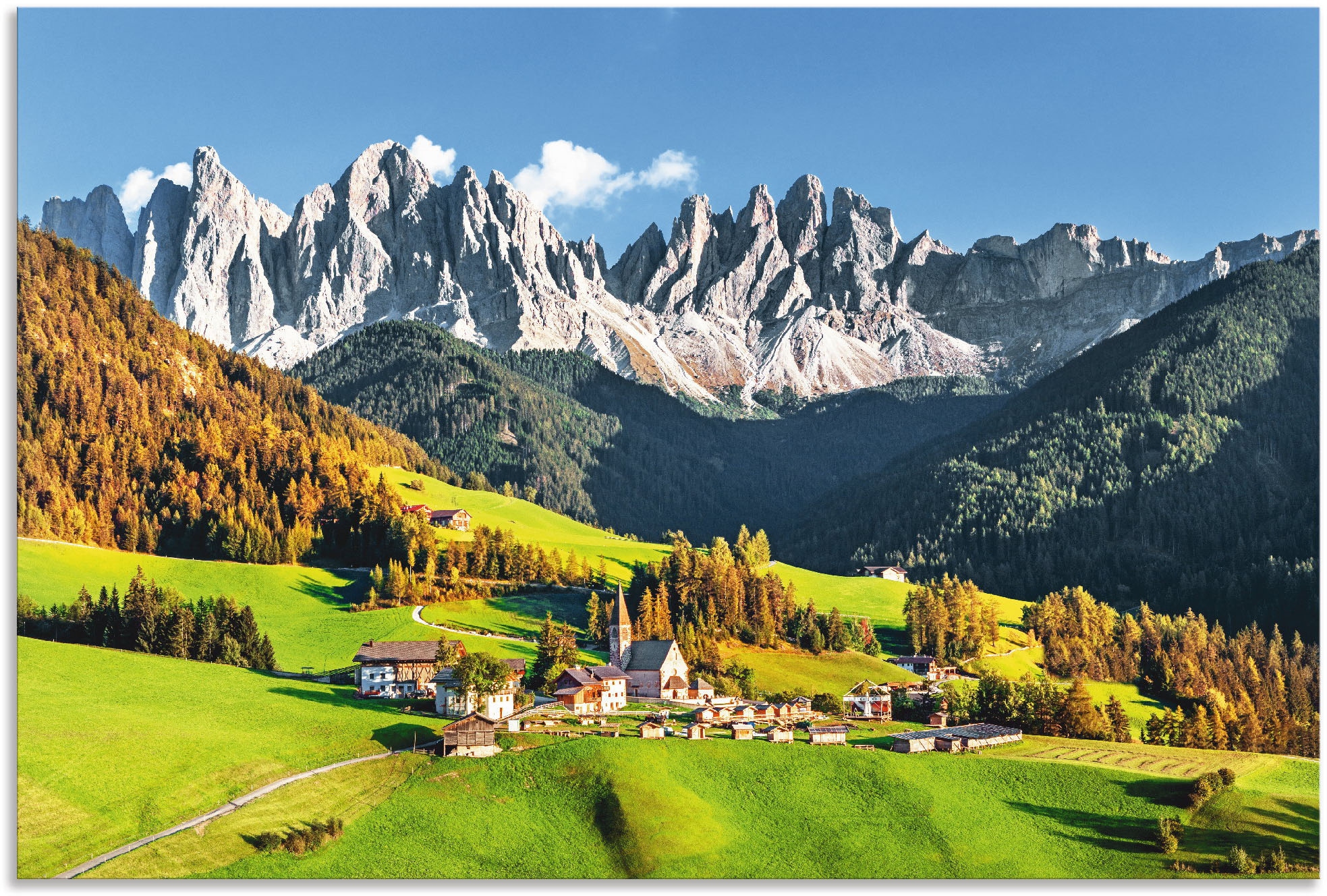 Artland Wandbild »Alpen Berge Santa Maddalena«, Berge & Alpenbilder, (1  St.), als Alubild, Outdoorbild, Leinwandbild, Poster in verschied. Größen  online bestellen