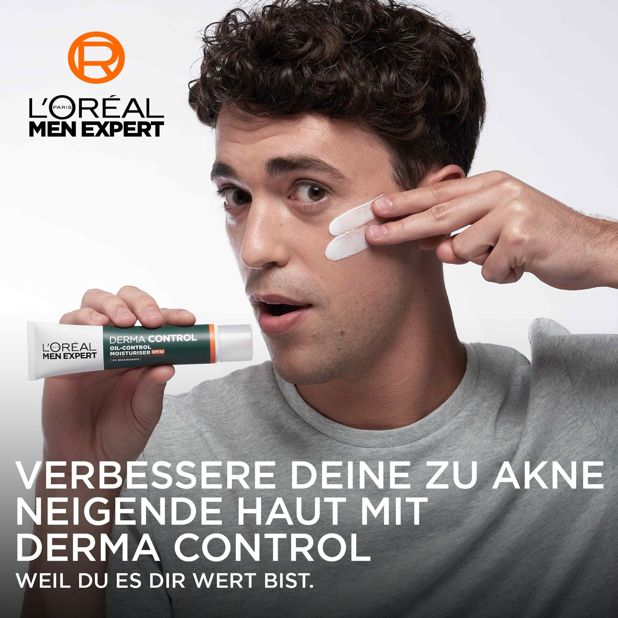 L'ORÉAL PARIS MEN EXPERT Pflegestift »L'Oréal Men Expert Derma Control Oil-Control Feuchtigkeitspflege«, LSF 30, behandelt fettige und zu Unreinheiten neigende Haut.