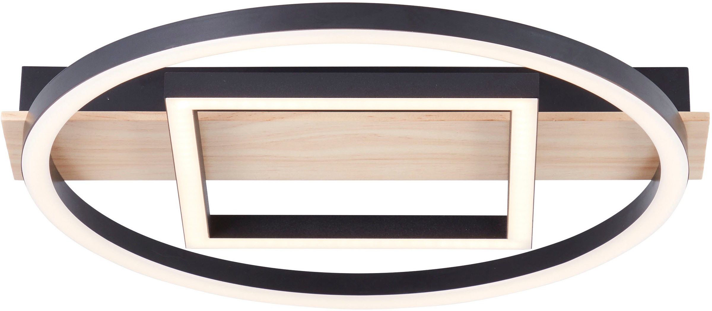 BreLight LED Deckenleuchte »Maureen«, mit Holzakzent, 37 x 37 cm, 2500 lm, günstig online kaufen