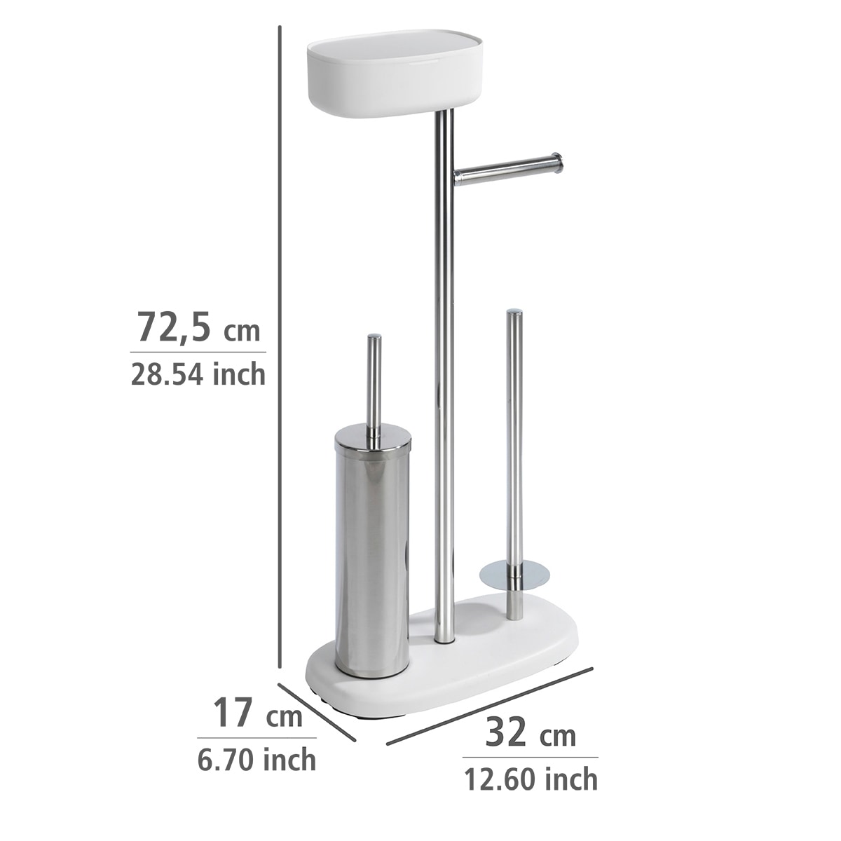 WENKO WC-Garnitur »Rivazza«, 1 St., aus Edelstahl-Kunststoff, integrierter Toilettenpapierhalter und Box