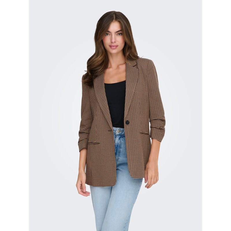 ONLY Kurzblazer »ONLLETTIE LIFE 3/4 CHECK BLAZER TLR« Decadent Chocolate Checks:NOMAD & TOASTED COCONUT & BLACK 40 40 Modischer Blazer von ONLY mit...
