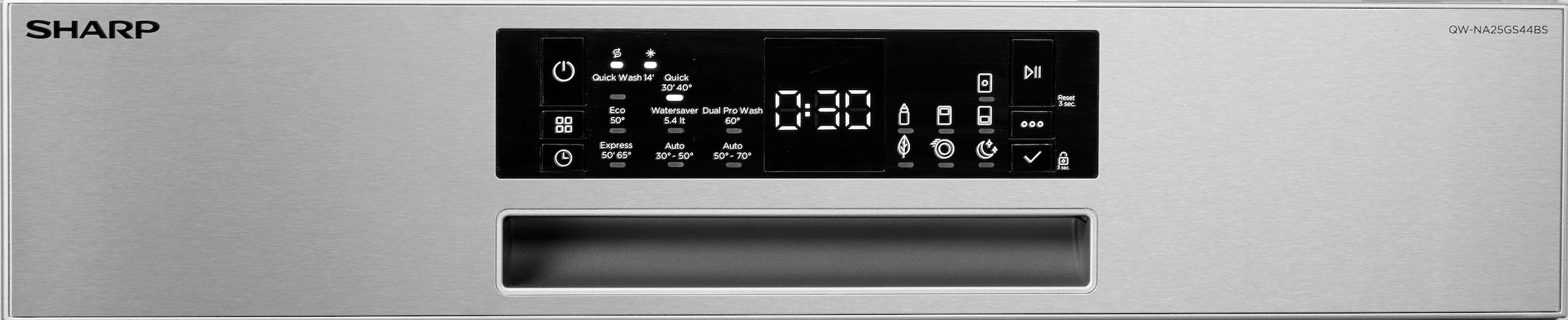 Sharp teilintegrierbarer Geschirrspüler »QW-NA25GS44BS-DE«, 14 Maßgedecke