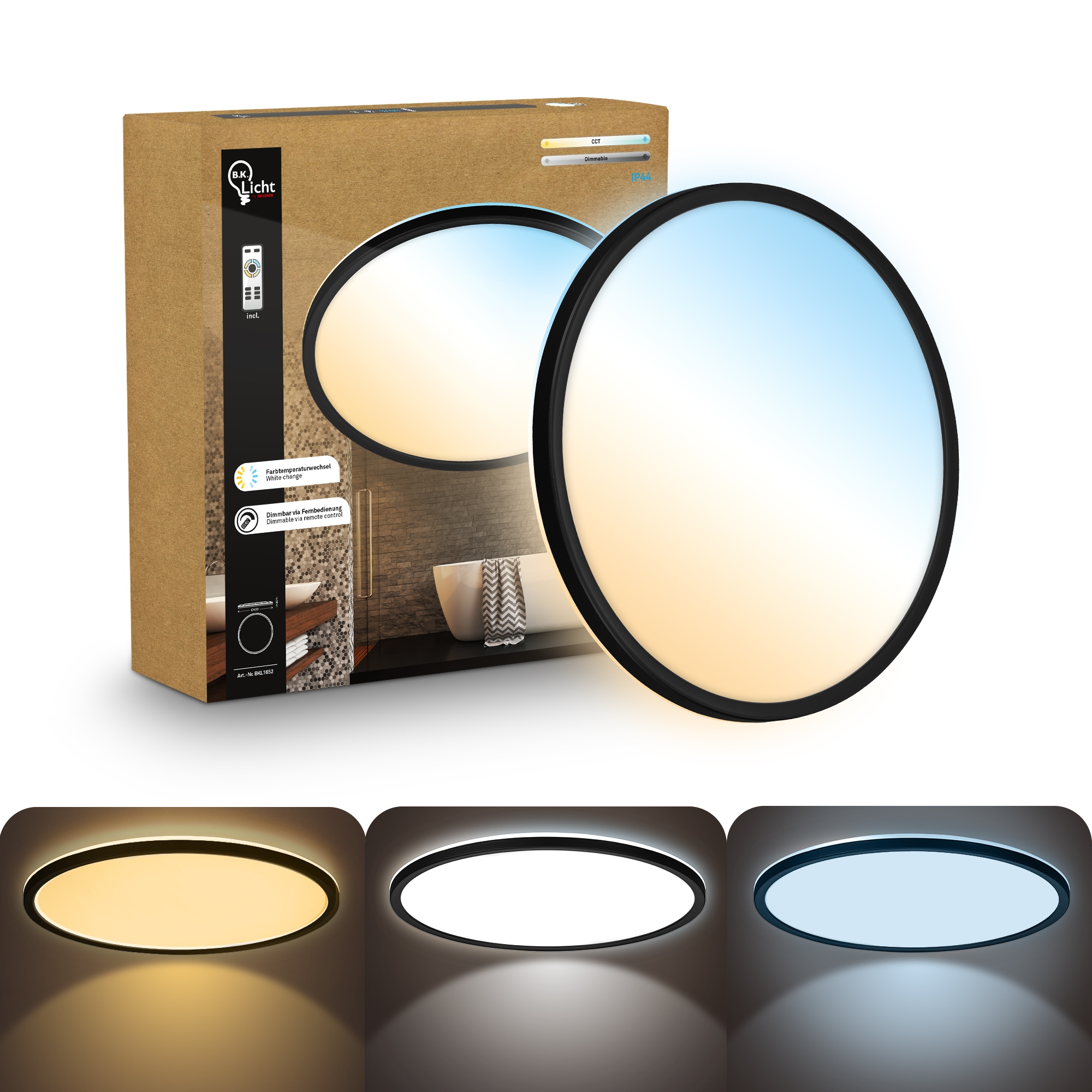 B.K.Licht LED Panel »SHALLOW« LED-Board 1 Stk. warmweiß - kaltweiß 42x3 cm, Badlampe, Badezimmer, Küche, Wohnzimmer