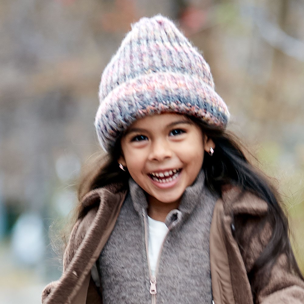 MAXIMO Strickmütze Wollanteil, gefüttert, grobstrick, breiter Umschlag