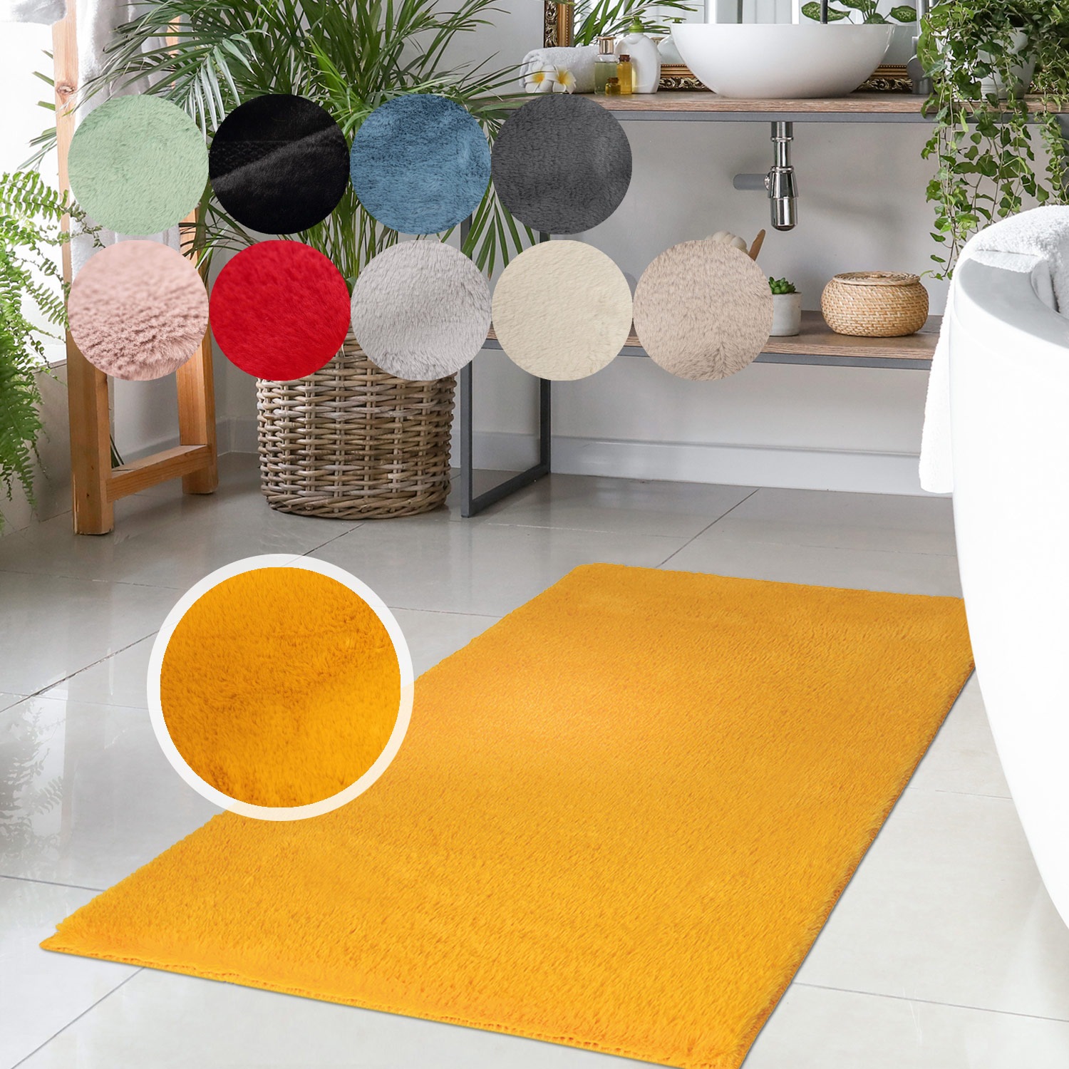 Carpet City Badematte »Topia Mats, Badteppich uni«, rutschhemmend beschicht günstig online kaufen