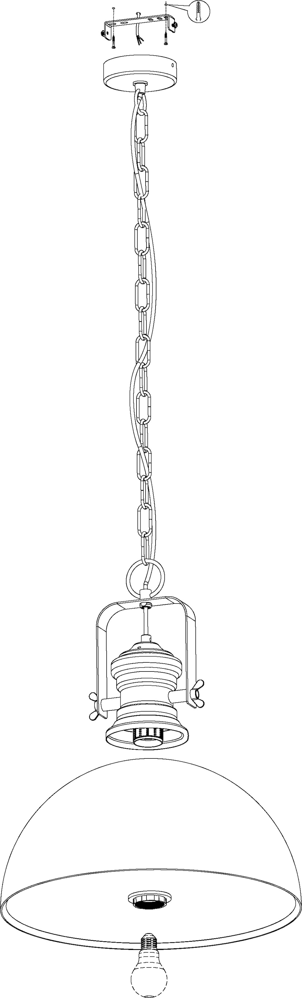 EGLO Pendelleuchte »COMBWICH«, 1 flammig-flammig, Hängelampe 40 cm,  Hängeleuchte, Esstischlampe, Wohnzimmerlampe, E27 online kaufen