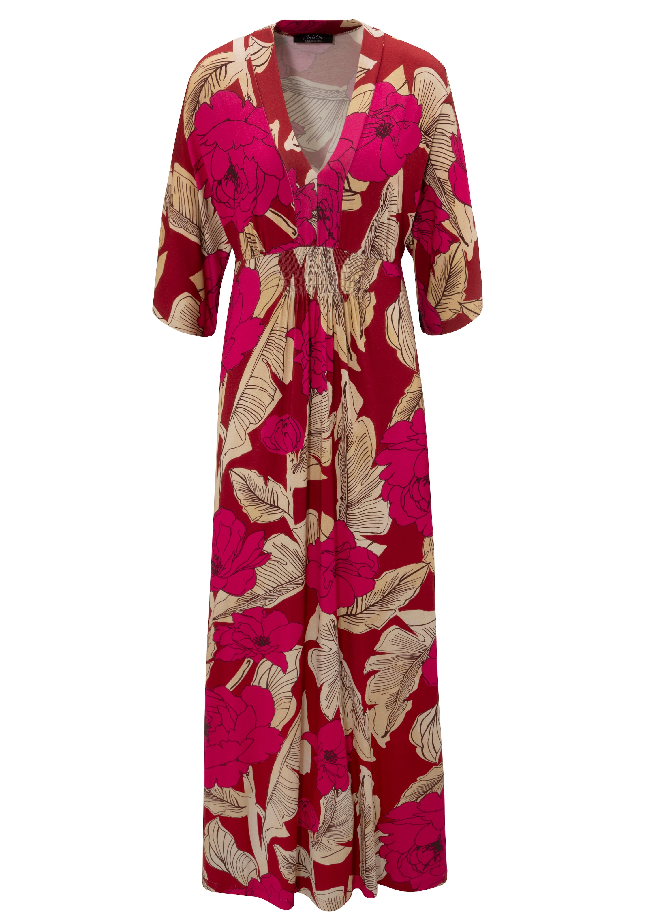 Aniston SELECTED Sommerkleid, mit großflächigem - NEUE KOLLEKTION bei online und Blätterdruck Blüten
