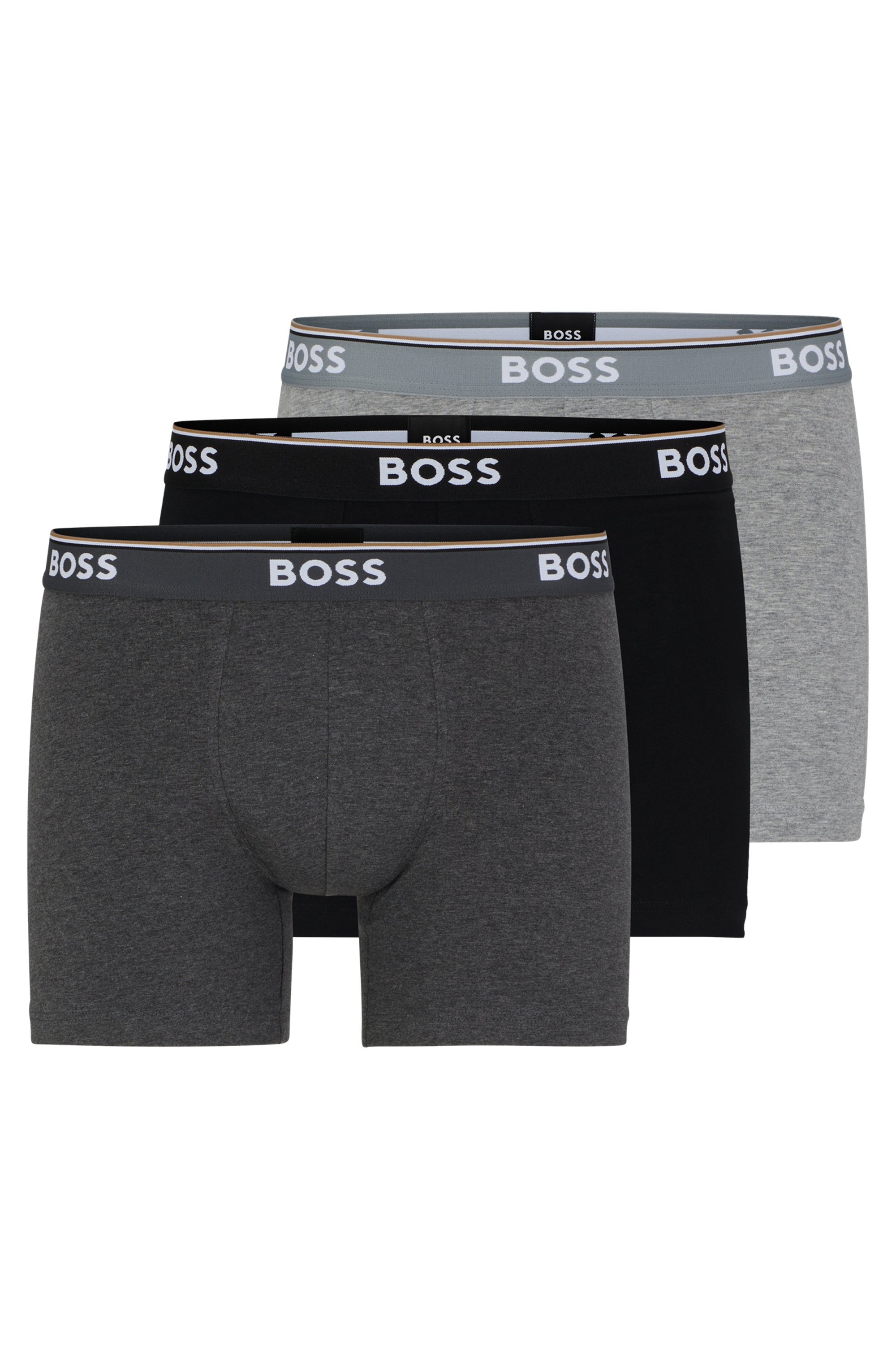BOSS Langer Boxer »Brief 3 PACK« mit farblich passendem Webbund günstig online kaufen