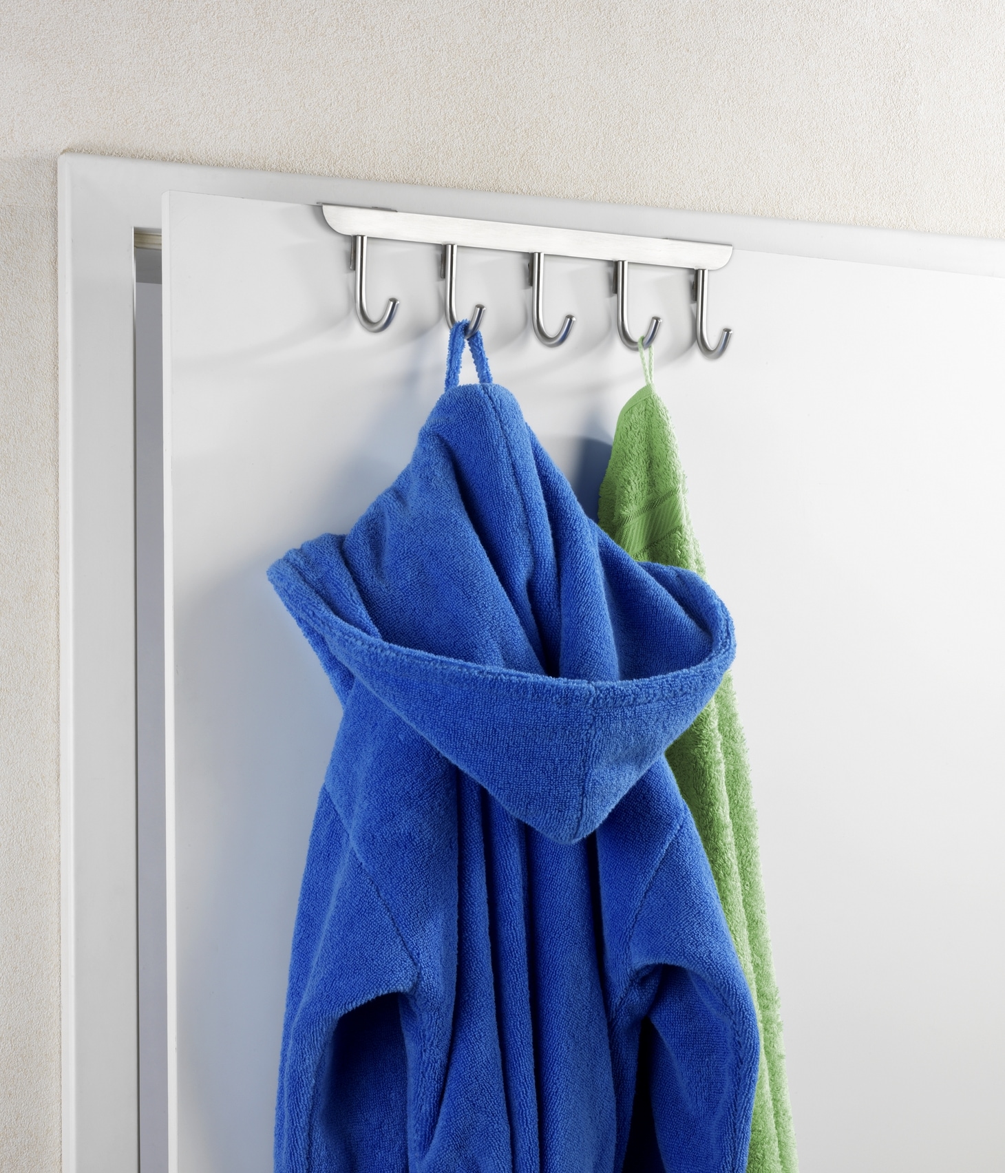 WENKO Türhaken »Modell Asola«, Türgarderobe, Hakenleiste mit 5 Haken, für Türfalzen von 2 und 4 cm