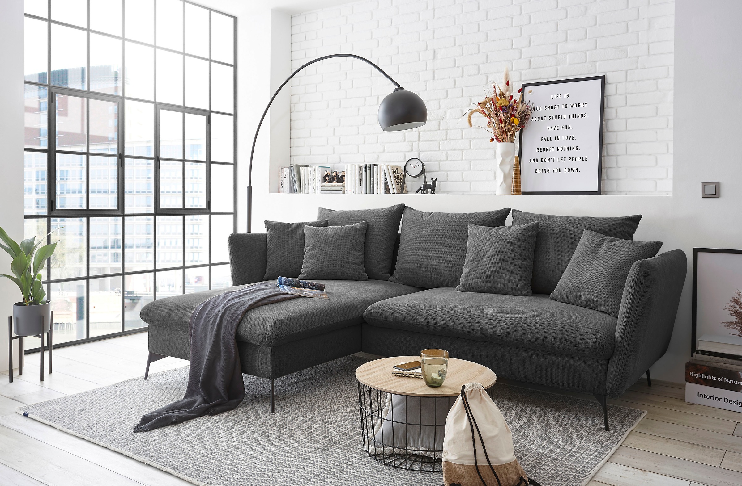 OTTO home Ecksofa »LIVORNO,258 cm, L-Form,« Schlaffunktion u. Bettkasten (1 günstig online kaufen