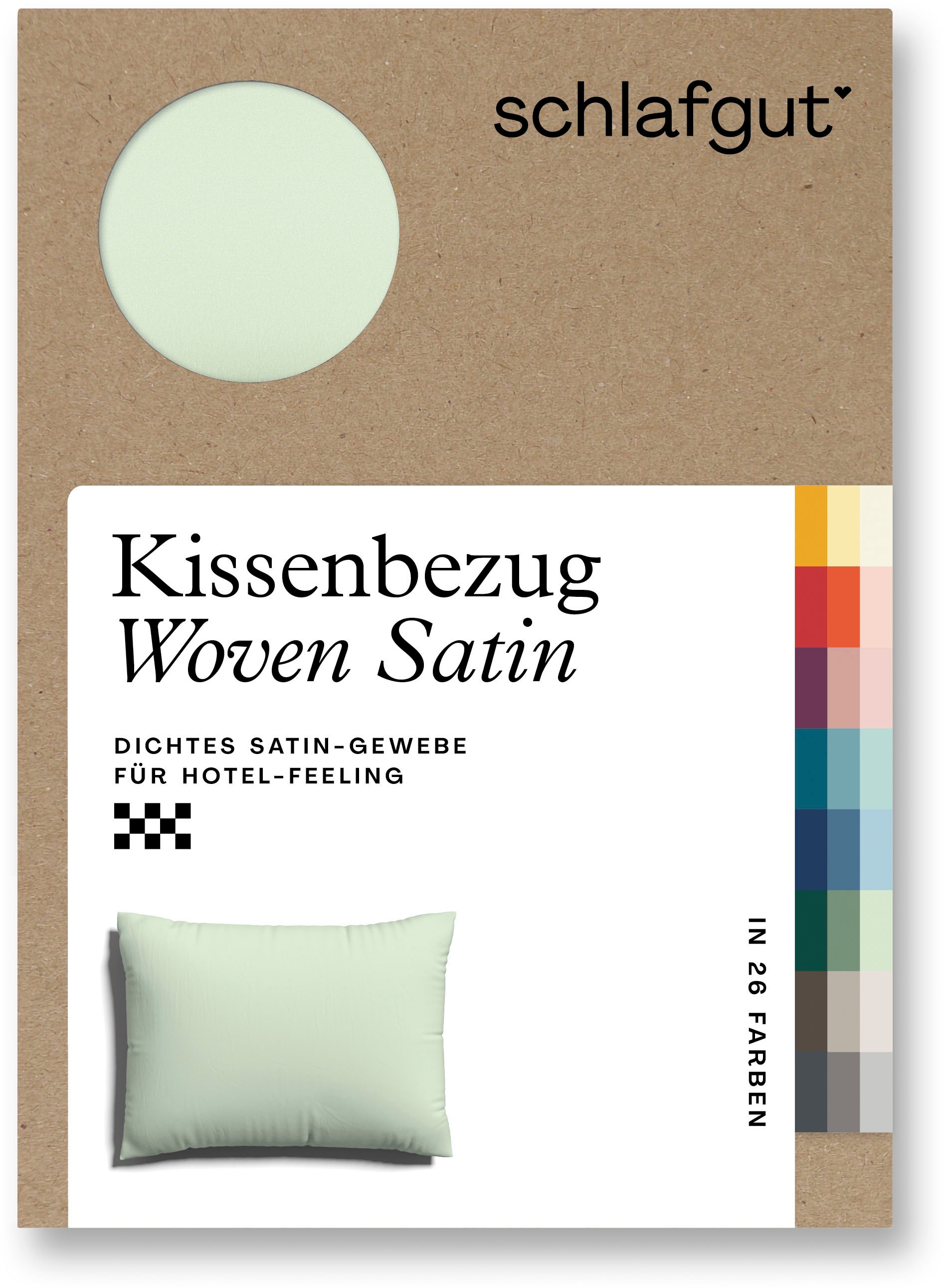 Schlafgut Kissenbezug »Woven Satin aus Mako-Baumwolle, langlebig, pflegeleicht, dicht gewebt«, (1 St.), Kissenhülle mit Reißverschluss, passender Bettbezug erhältlich