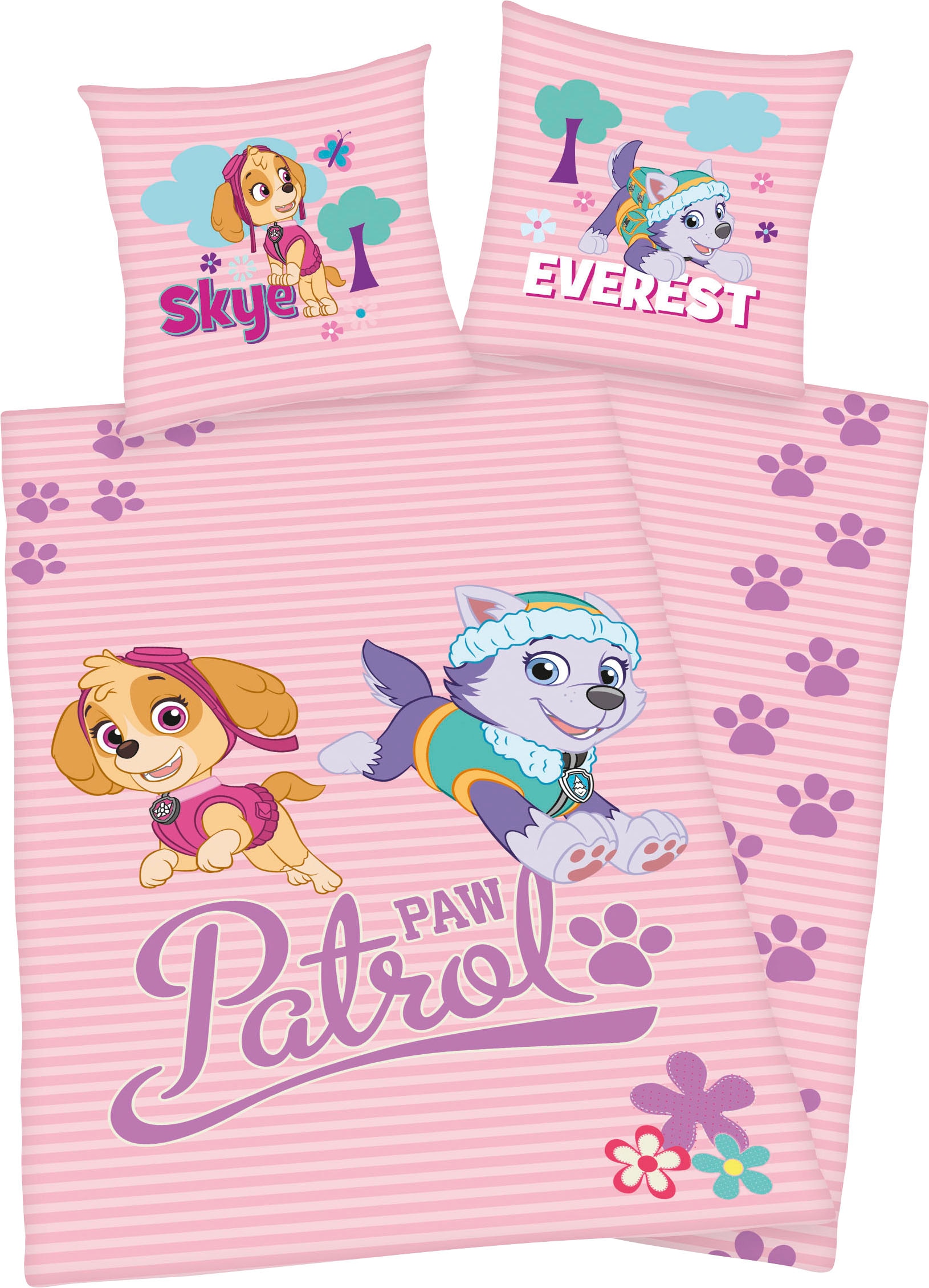 PAW PATROL Kinderbettwäsche »Skye und Everest«, mit tollem Paw Patrol Motiv