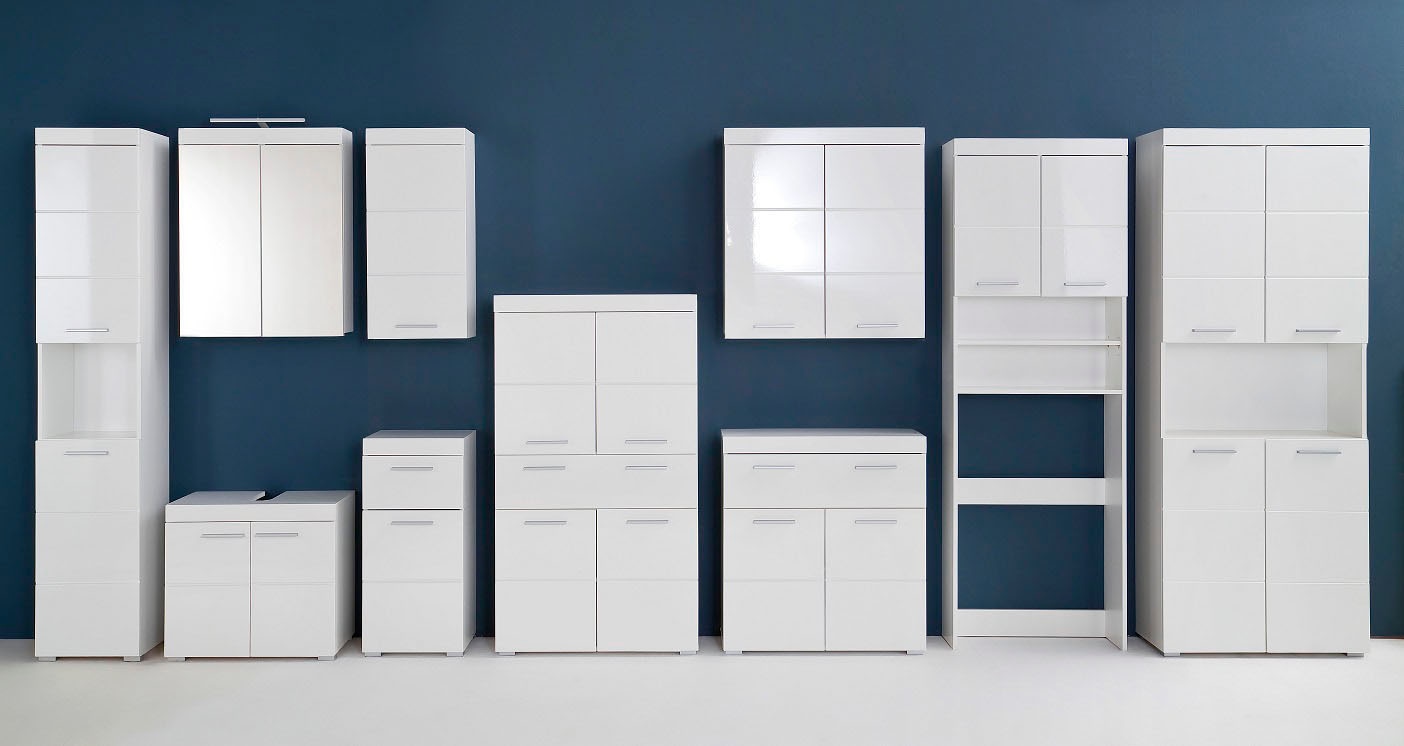 welltime Midischrank »Avena« Standschrank mit 4 Türen, 1 Schublade - (B/T/H) 73/31/130 cm