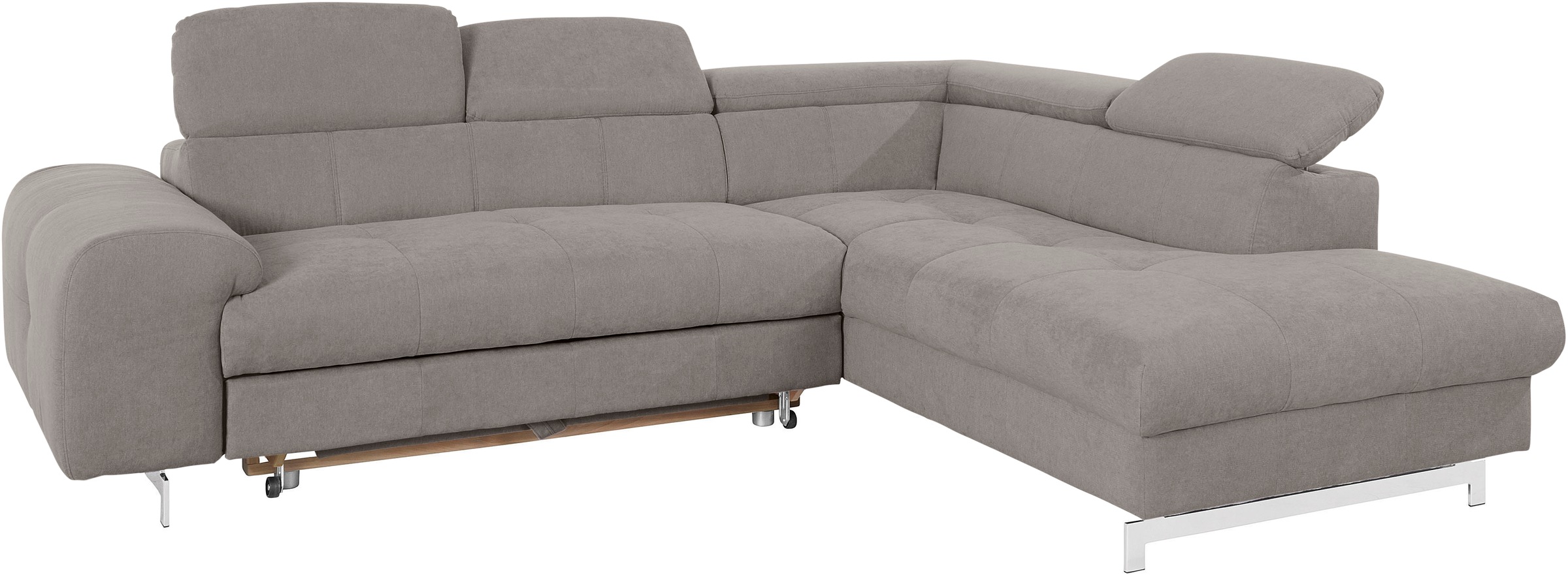 COTTA Ecksofa »Chef L-Form«, mit Kopfteilverstellung, edle Metallkufen, wahlweise mit Bettfunktion