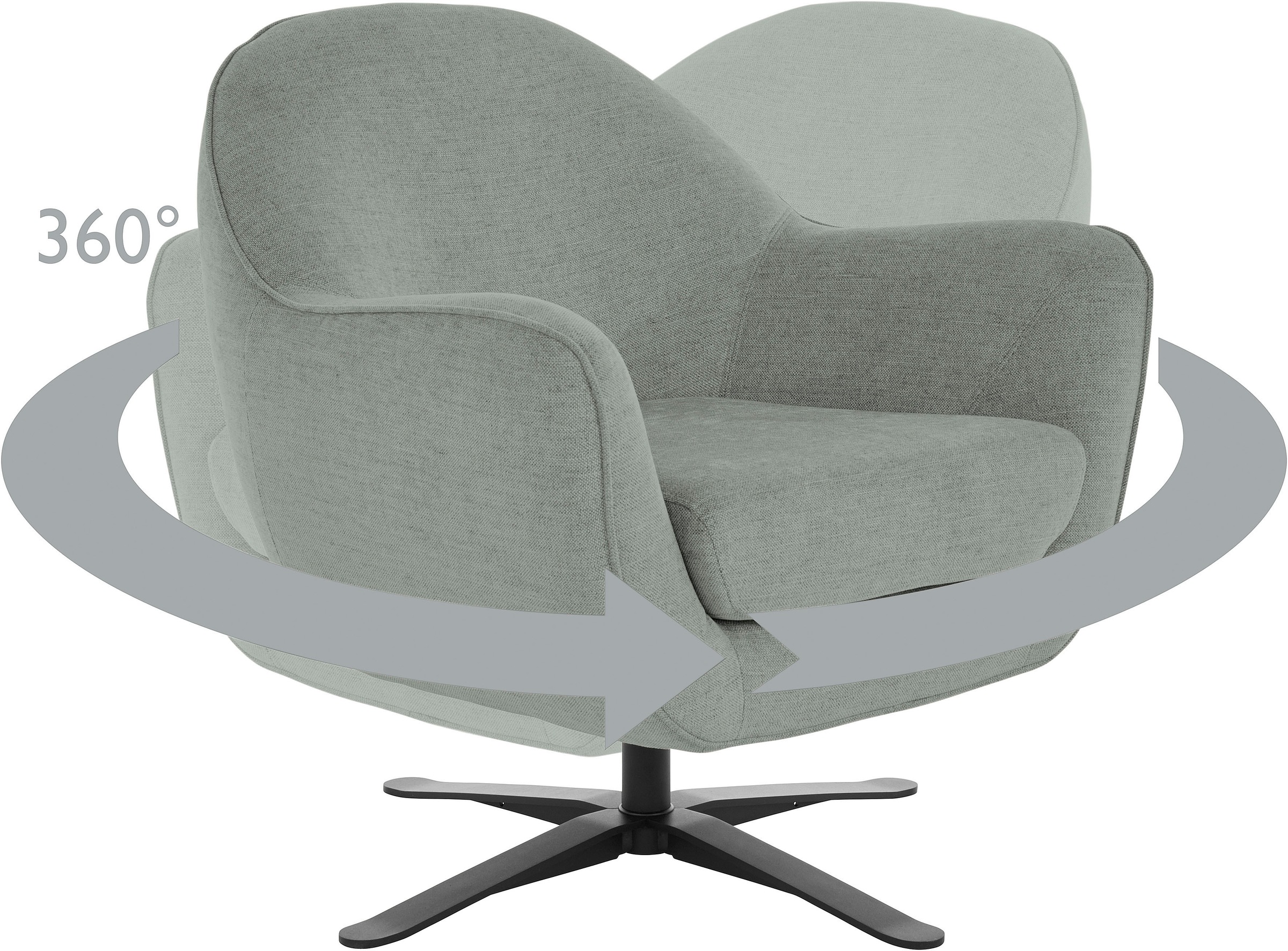 andas Drehsessel »Stavre, Loungesessel mit Drehfunktion«, in moderner Optik, mit elegantem Drehfuß