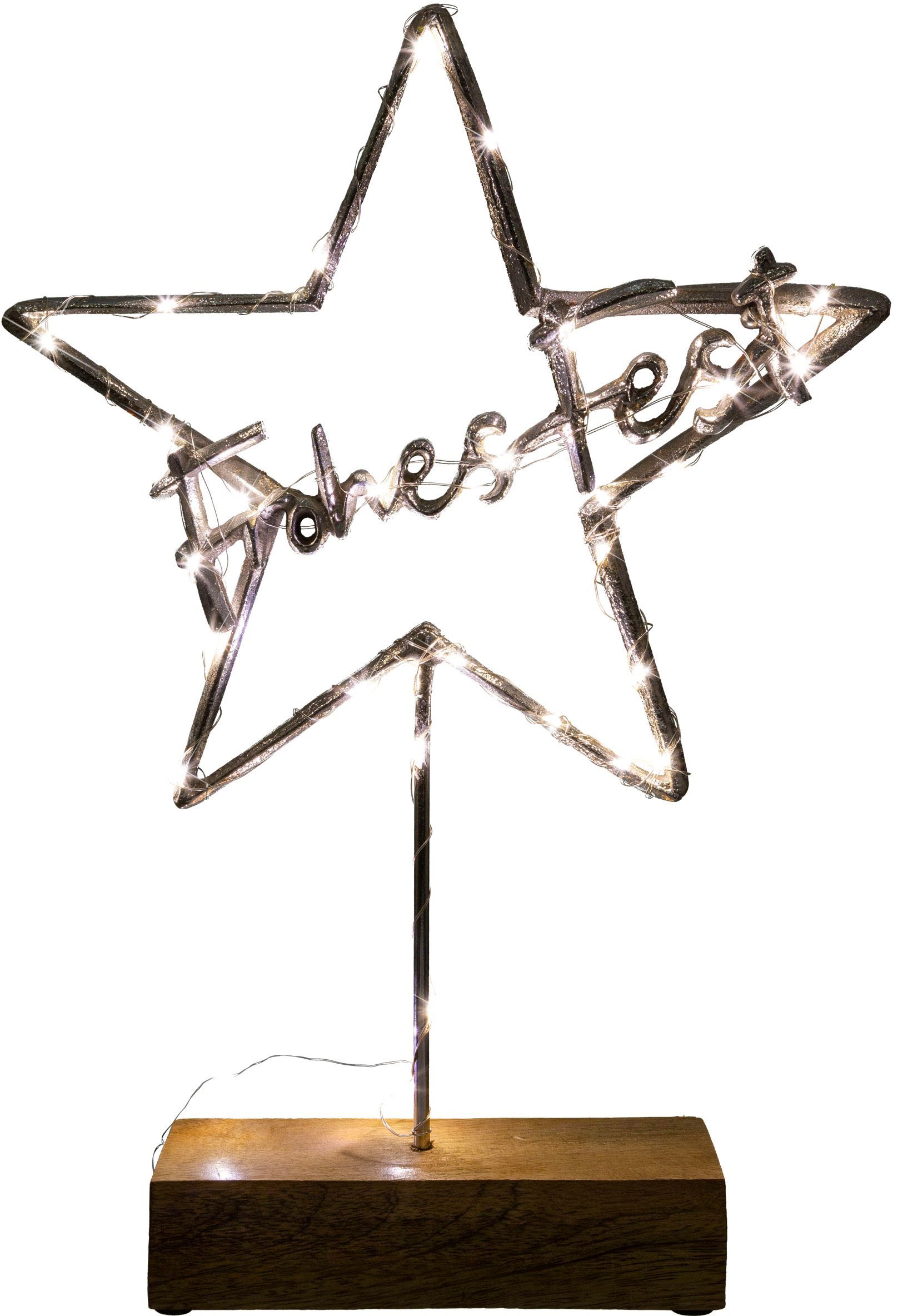 Creativ deco Dekoobjekt »LUMEN, Deko-Stern mit Schriftzug "Frohes Fest"« We günstig online kaufen