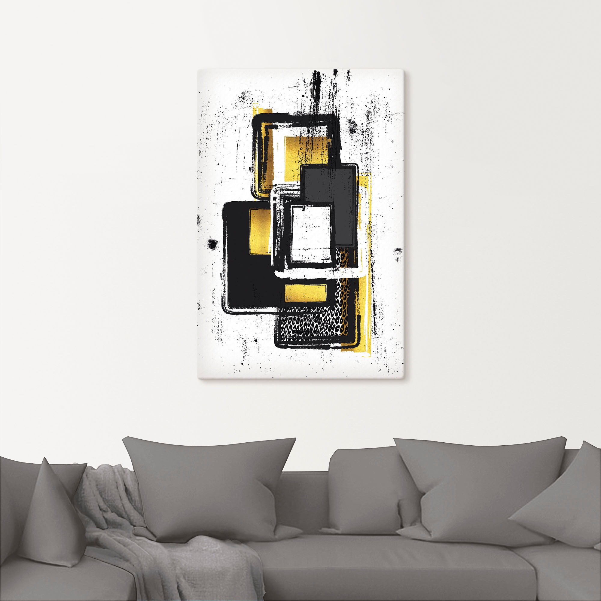 Artland Wandbild »Abstrakte Malerei Nr. 3 gold« Muster 1 Stk. tlg. als Lein günstig online kaufen