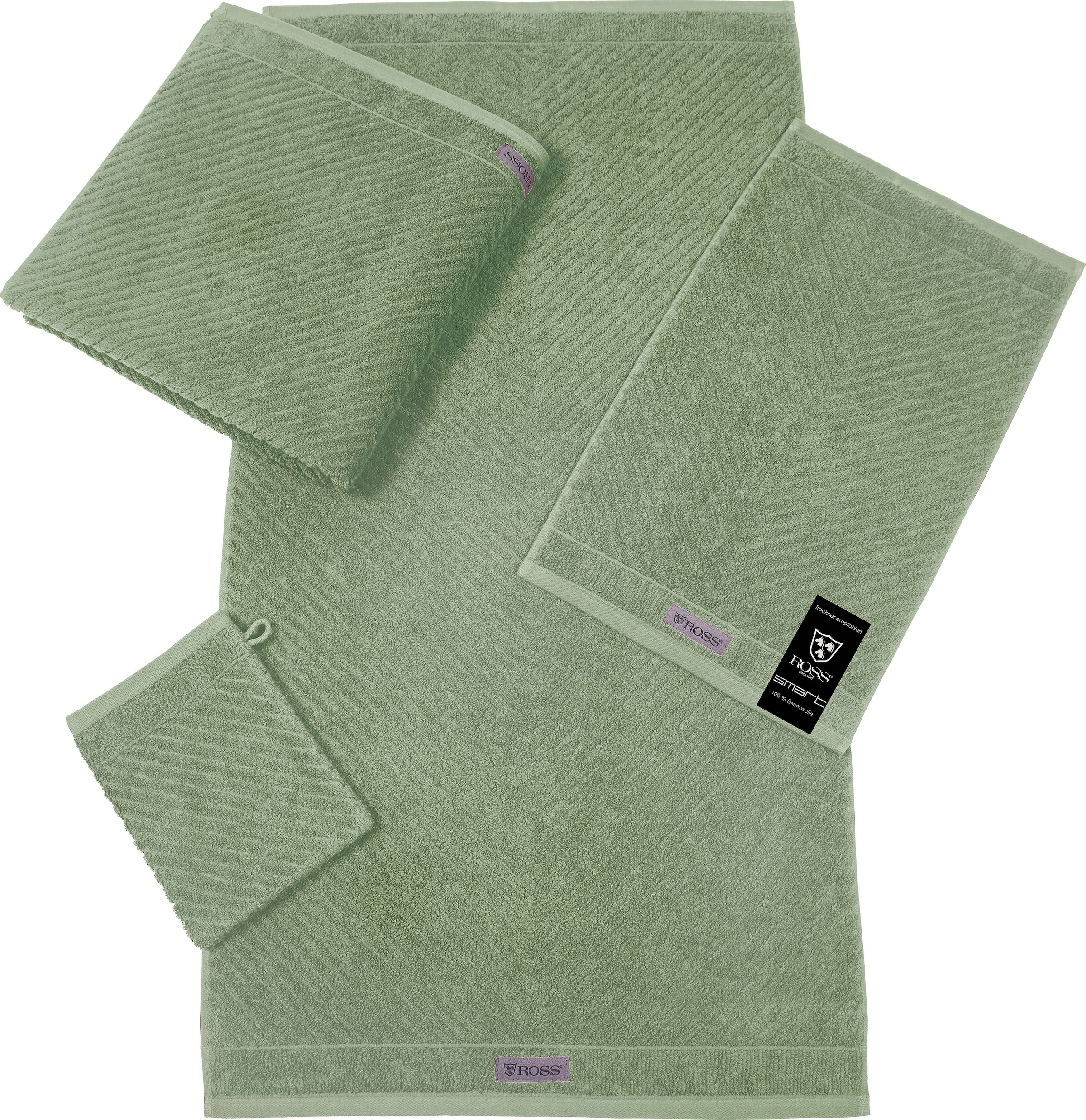 ROSS Handtuch bestellen (2 mit »Smart«, bequem Velourslabel Uni-Rippe St.), schnell und