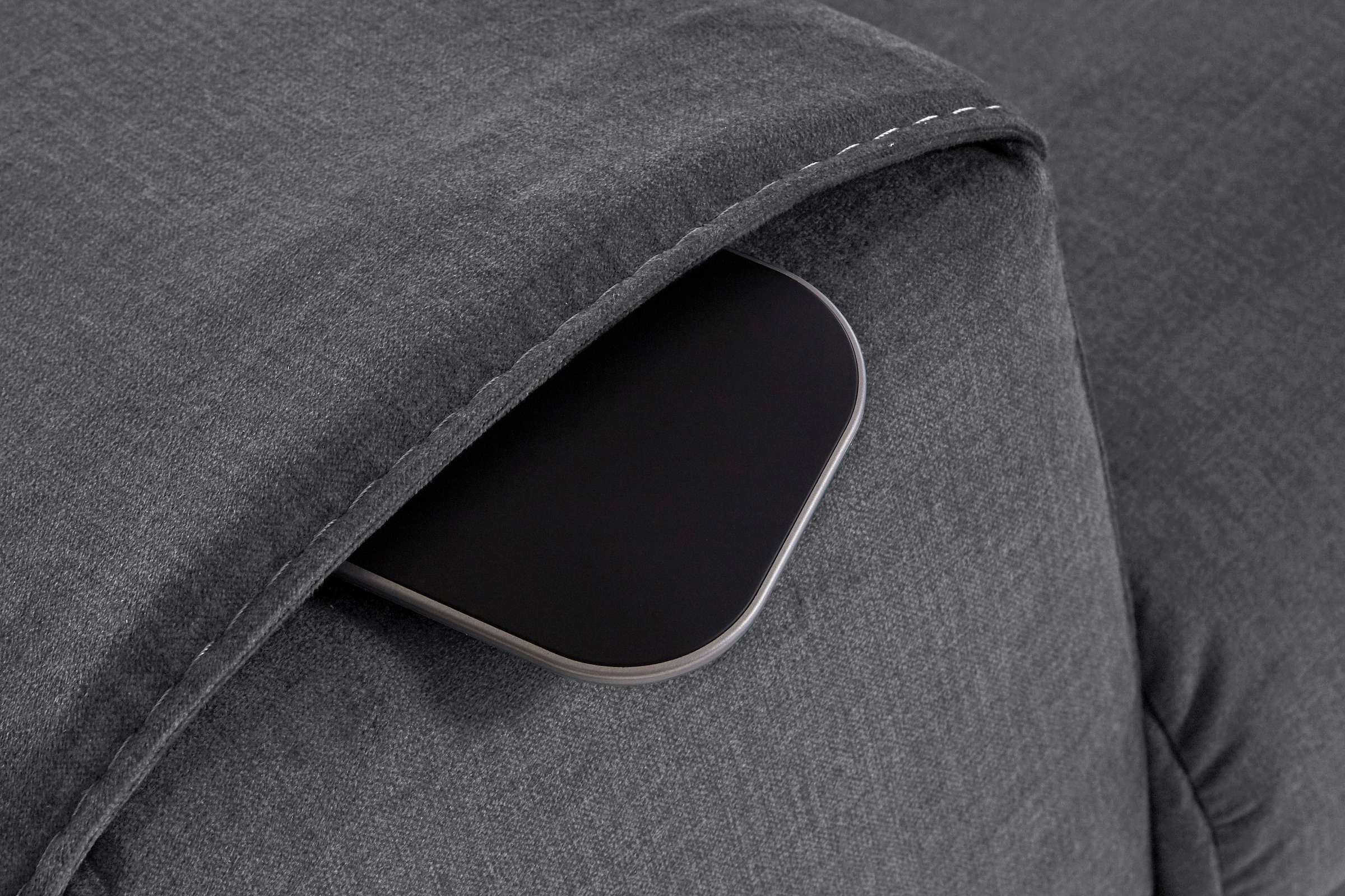 COTTA Ecksofa »Morven L-Form mit Kopfteilverstellung«, wahlweise mit Bettfunktion, Bettkasten & Wireless-Charger