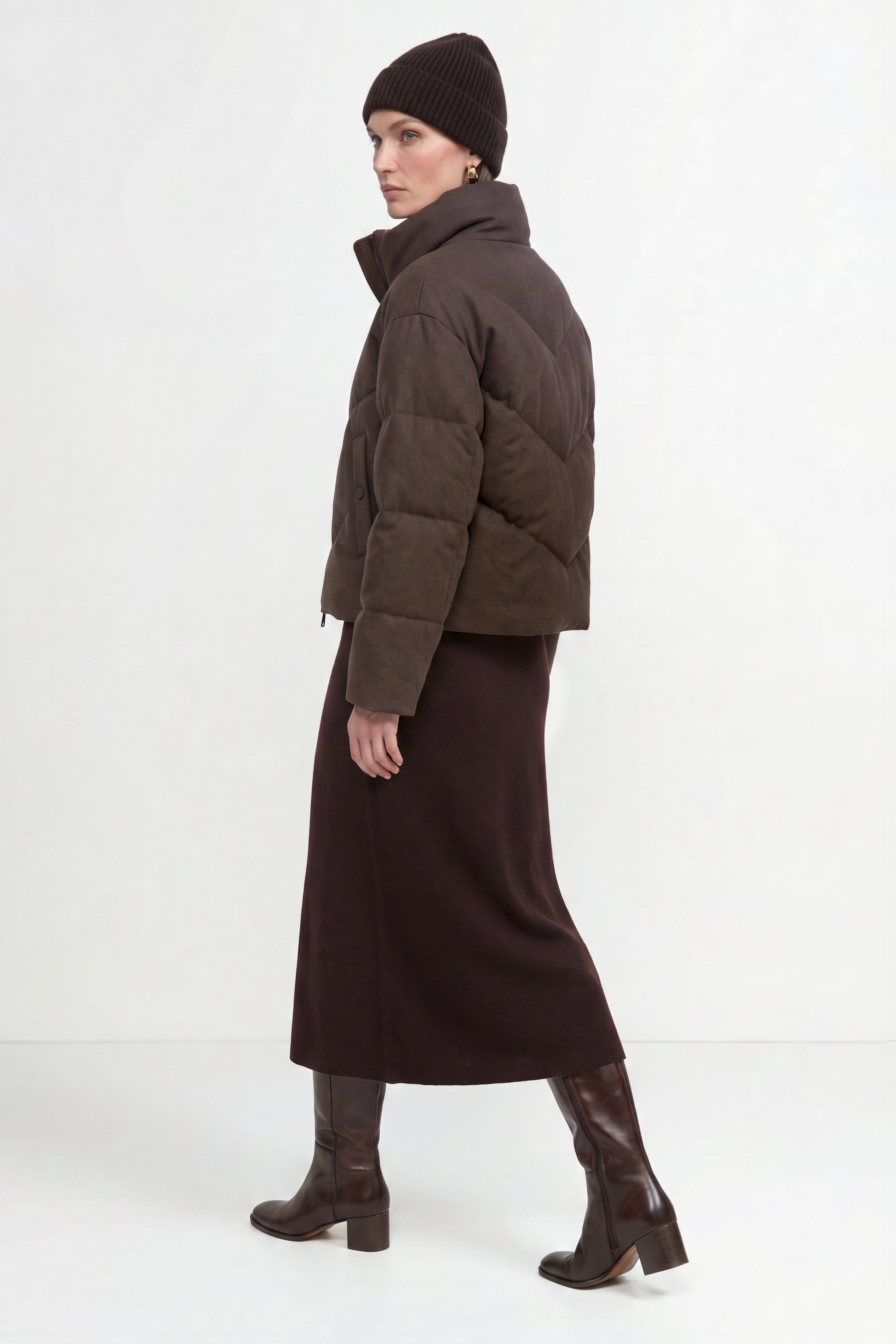 RICHROYAL Steppjacke ohne Kapuze aus Woll-Mix, Regular fit mit Stehkragen