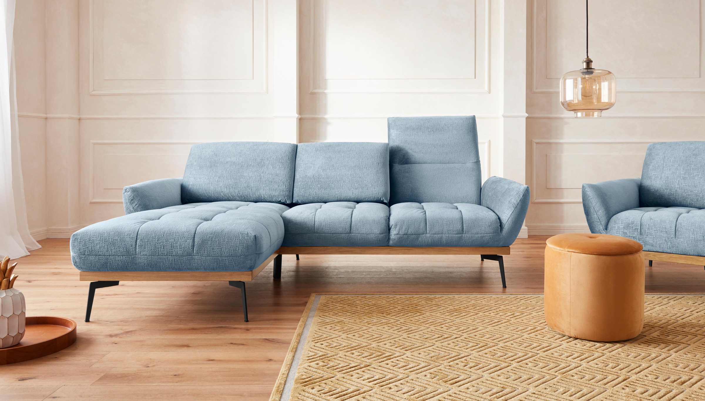 exxpo - sofa fashion Ecksofa »Palic, inkl. Rückenverstellung, bequem, elega günstig online kaufen