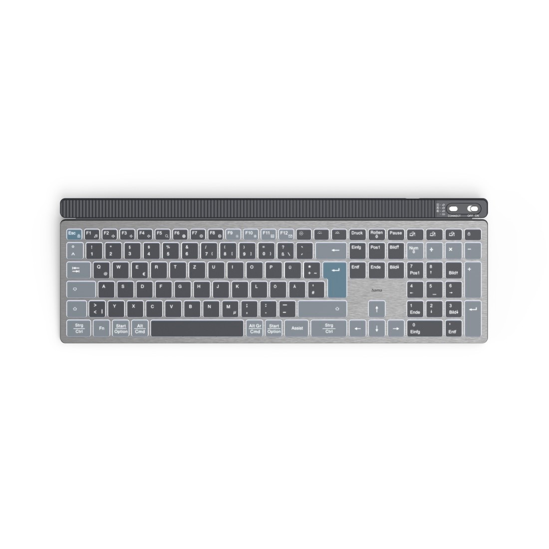 Hama Tastatur »Tastatur WK-750 (kabellos, beleuchtet, QUERTZ, Multi-Device)«