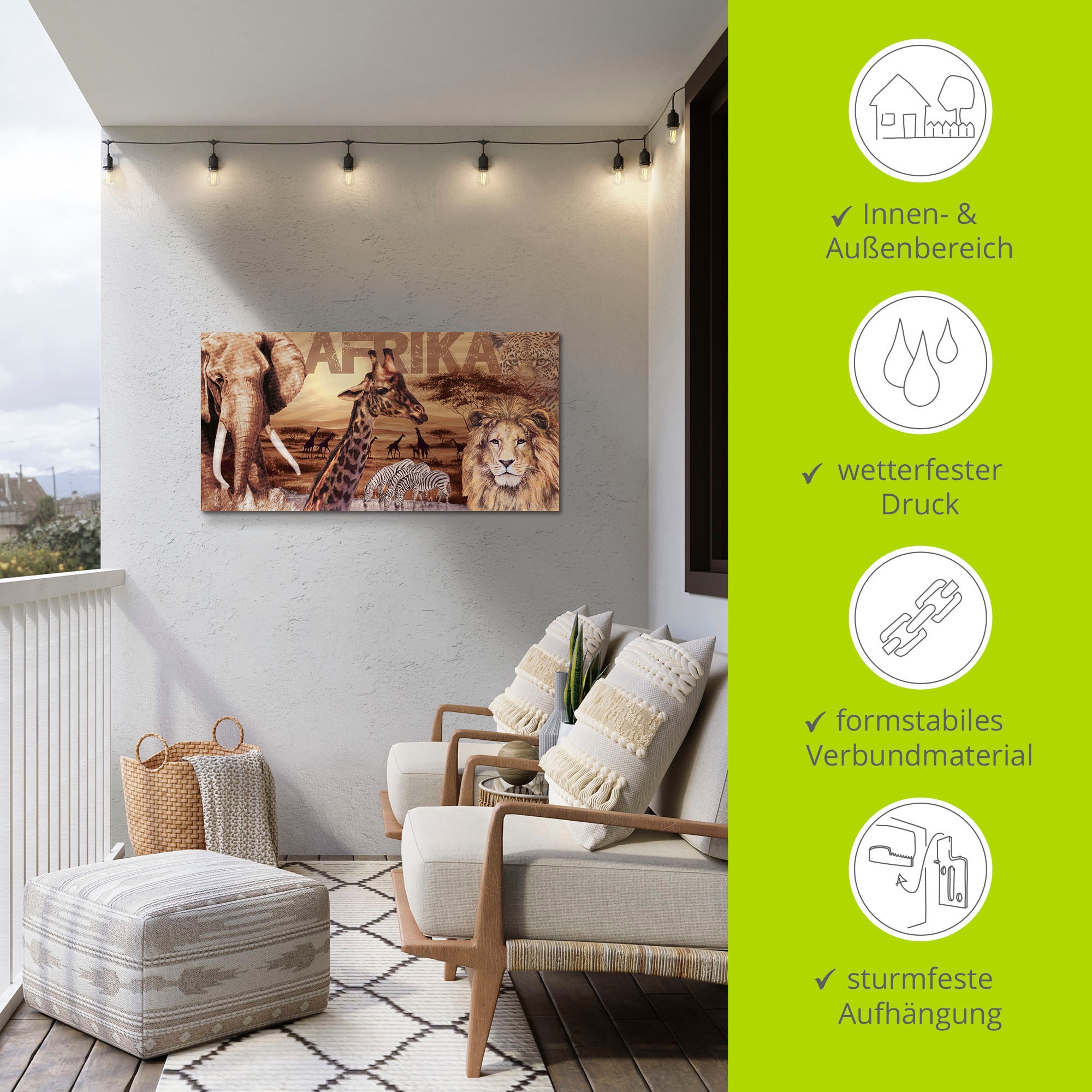 Artland Wandbild »Afrika« Wildtiere 1 Stk. tlg. als Alubild, Leinwandbild, Poster in verschied. Größen