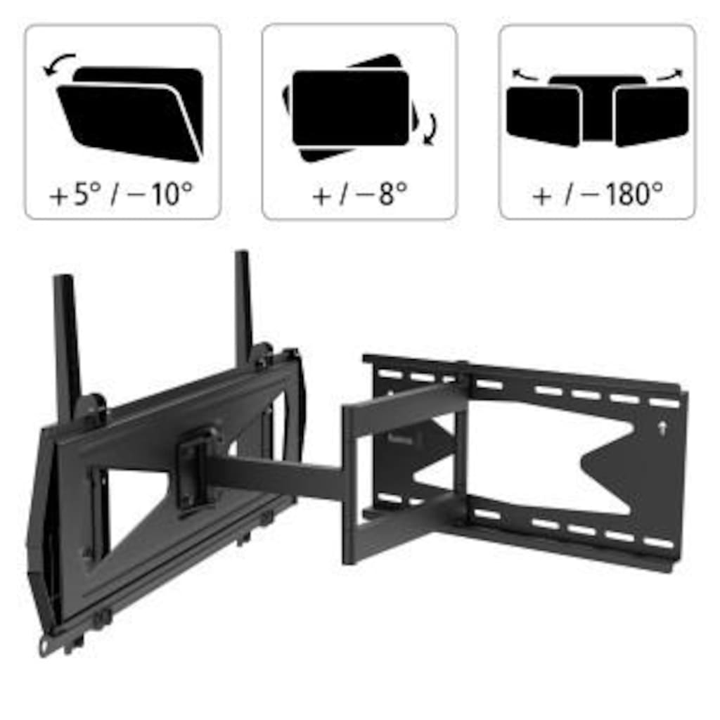 Hama TV-Wandhalterung »FULLMOTION, Schwarz, 94 -203 cm (37" - 80"), 43",50",55",65",75"«