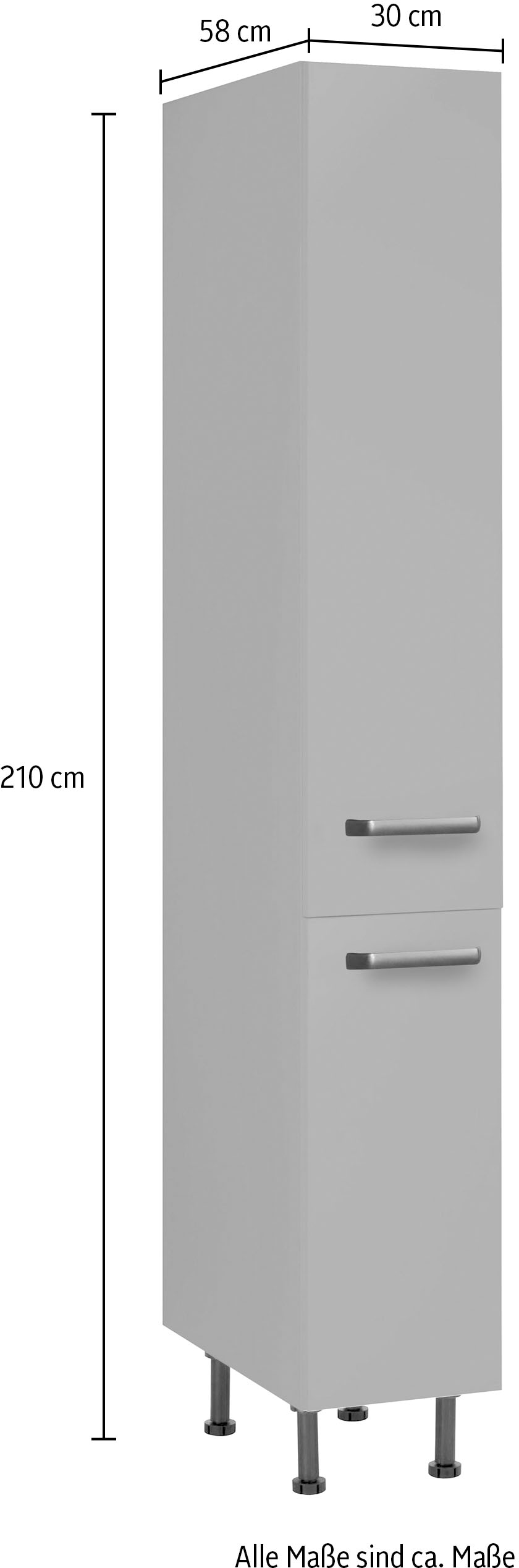 wiho Küchen Apothekerschrank »Simi«, Soft-Close-Funktion in Schubkästen und Auszügen, verstellbare Füße