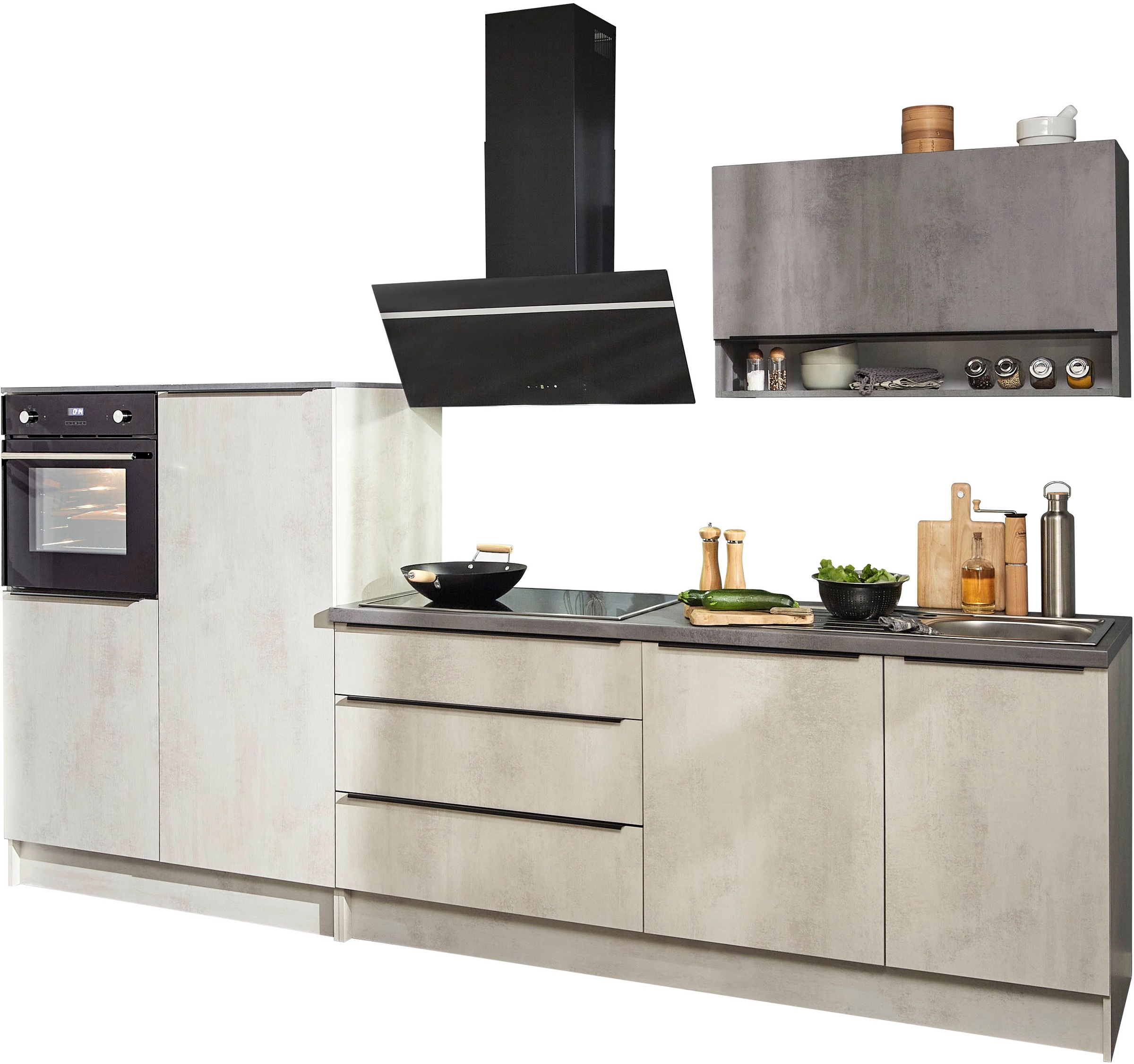 BASIC by Balculina Küchenzeile »Boston«, Breite 200 + 123 cm, wahlweise mit E-Geräten