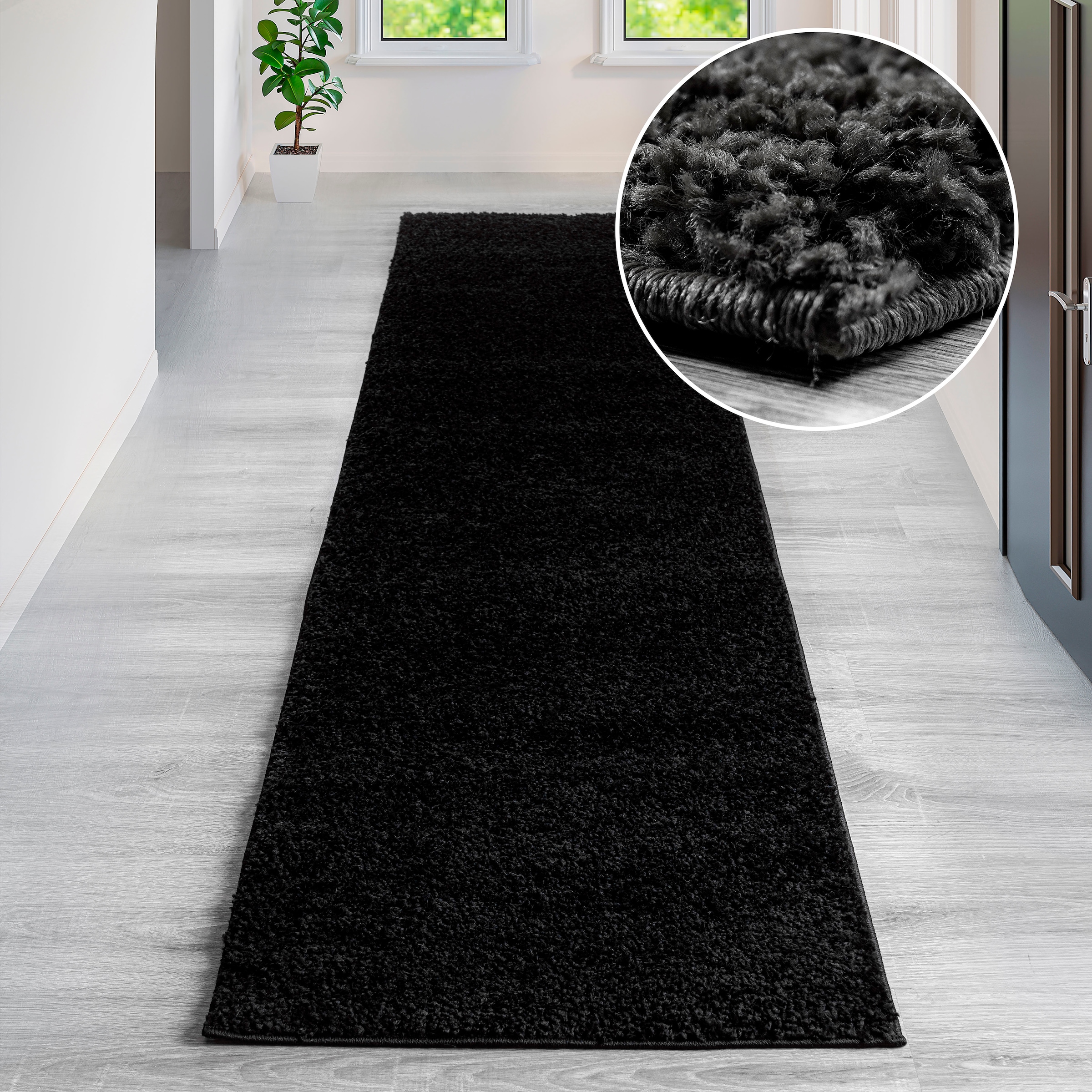 my home Läufer »Shaggy 30«, rechteckig, 30 mm Höhe, Teppich-Läufer, Brücke, günstig online kaufen