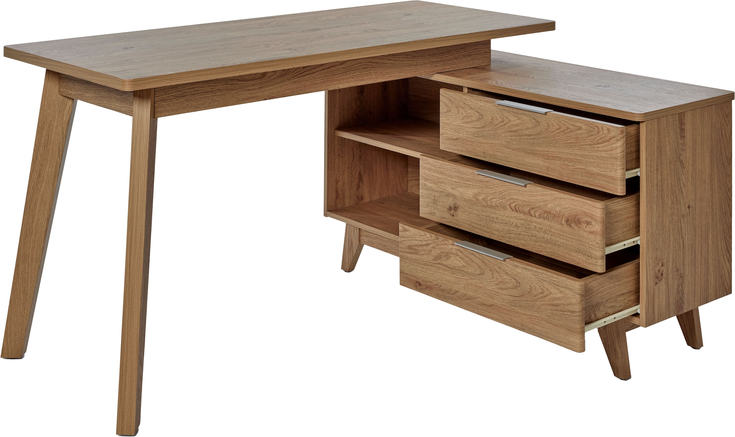 Jahnke Eckschreibtisch »LIBRE D 240 E«, (1 St.), wechselseitig montierbar, Breite ca. 140 cm