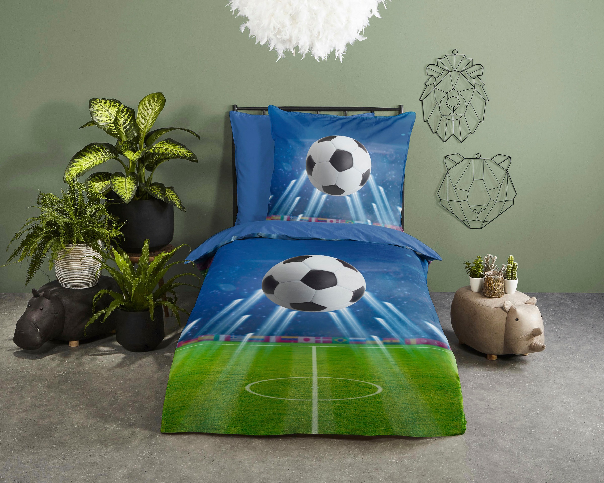 good morning Kinderbettwäsche »Goal«, Baumwolle, 135x200, Reißverschluss, W günstig online kaufen