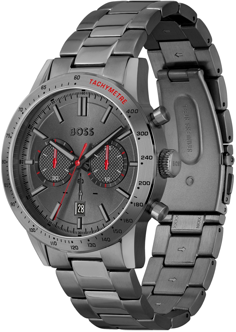 BOSS Chronograph »ALLURE«, Quarzuhr, Herrenuhr, Armbanduhr, Stoppfunktion, Edelstahlarmband