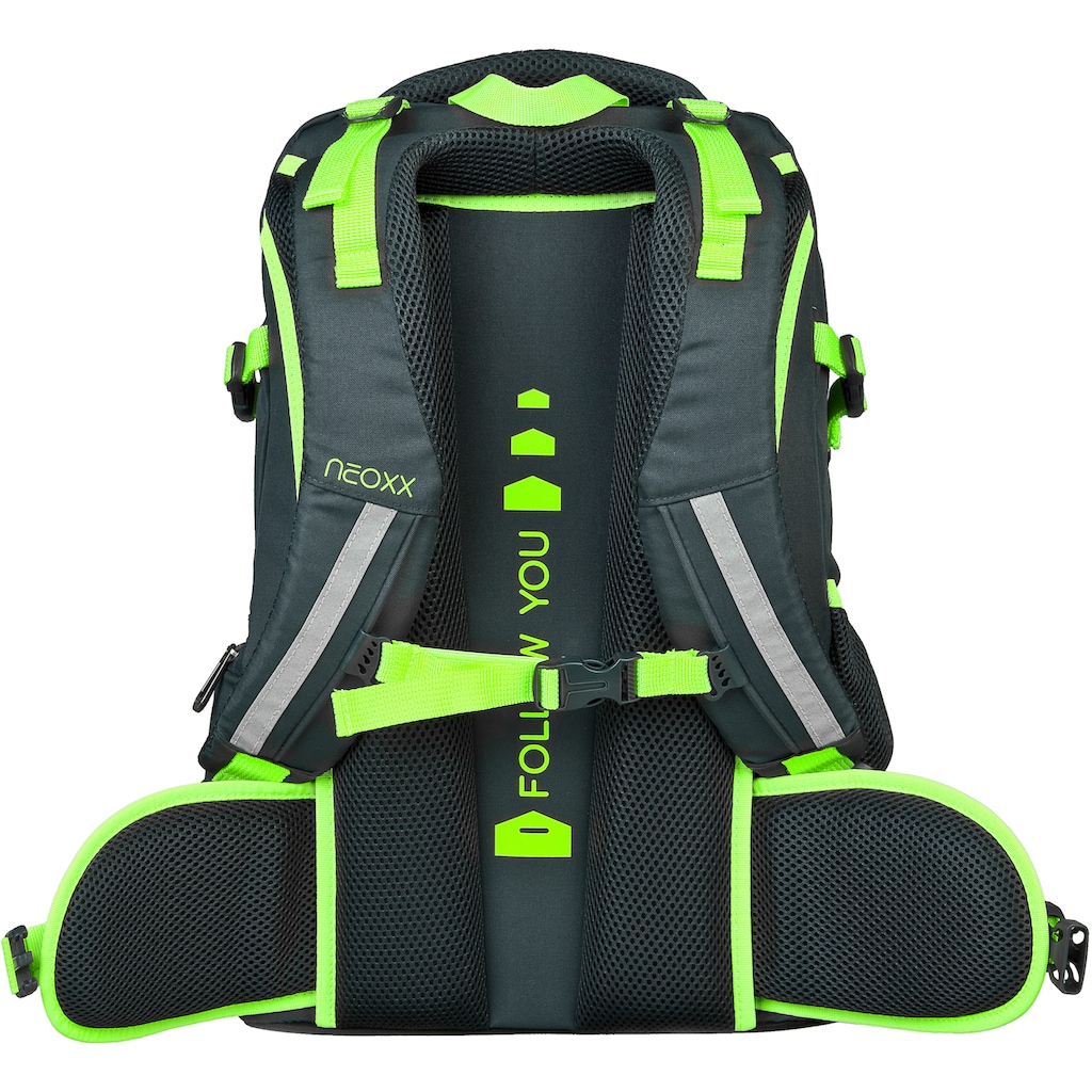 neoxx Schulrucksack »Active, Boom«, reflektierende Details, aus recycelten PET Flaschen