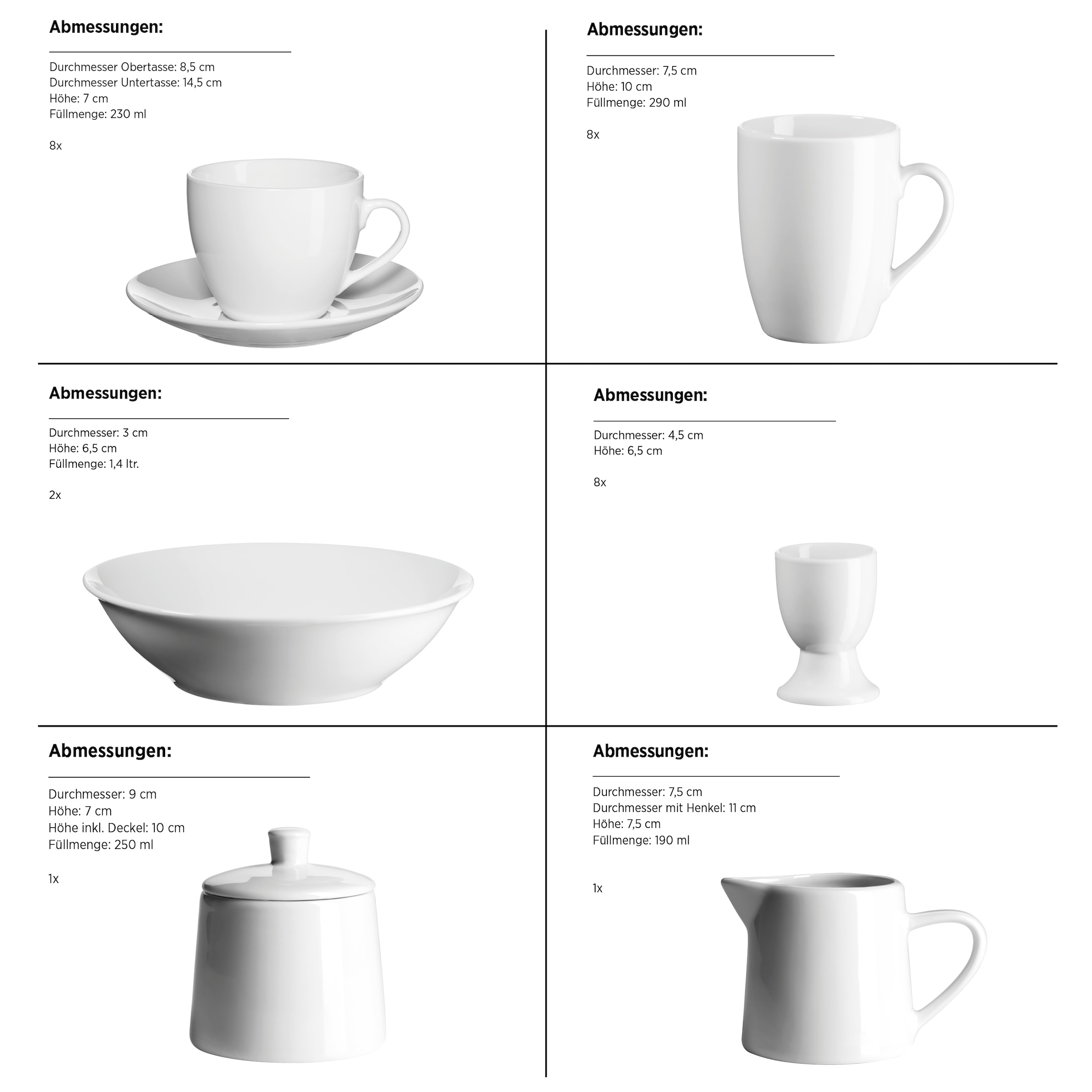 MÄSER Kombiservice »BARCA, Geschirr-Set«