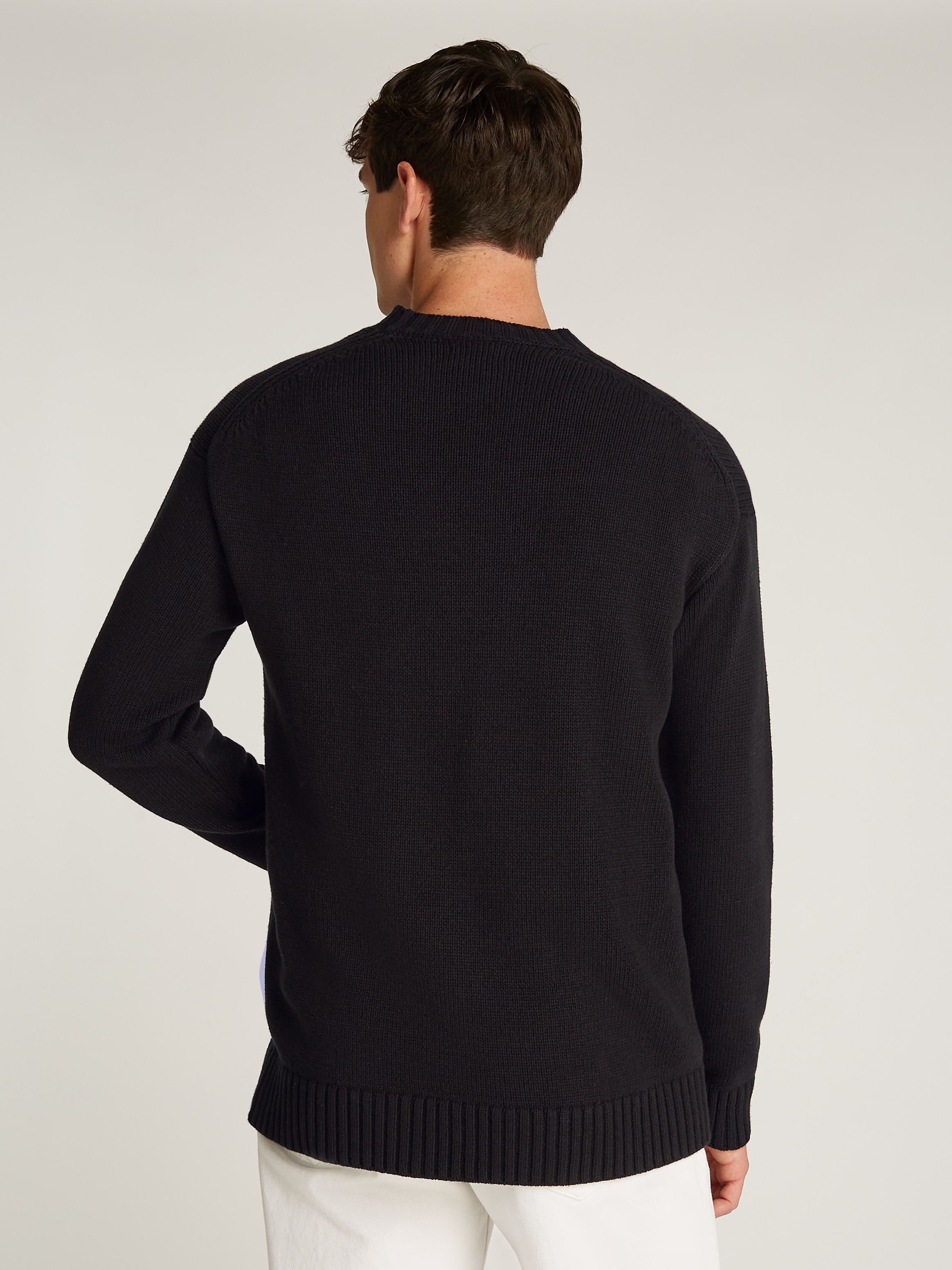 Calvin Klein Jeans Rundhalspullover »CHENILLE MONOLOGO SWEATER«, mit Logostickerei