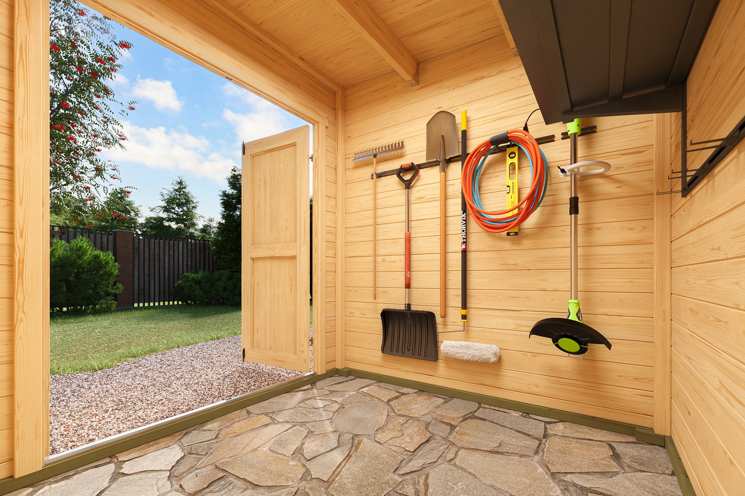 Nordic Holz Gartenhaus »Fynn 1«, kleiner stilvoller Schuppen mit Flachdach