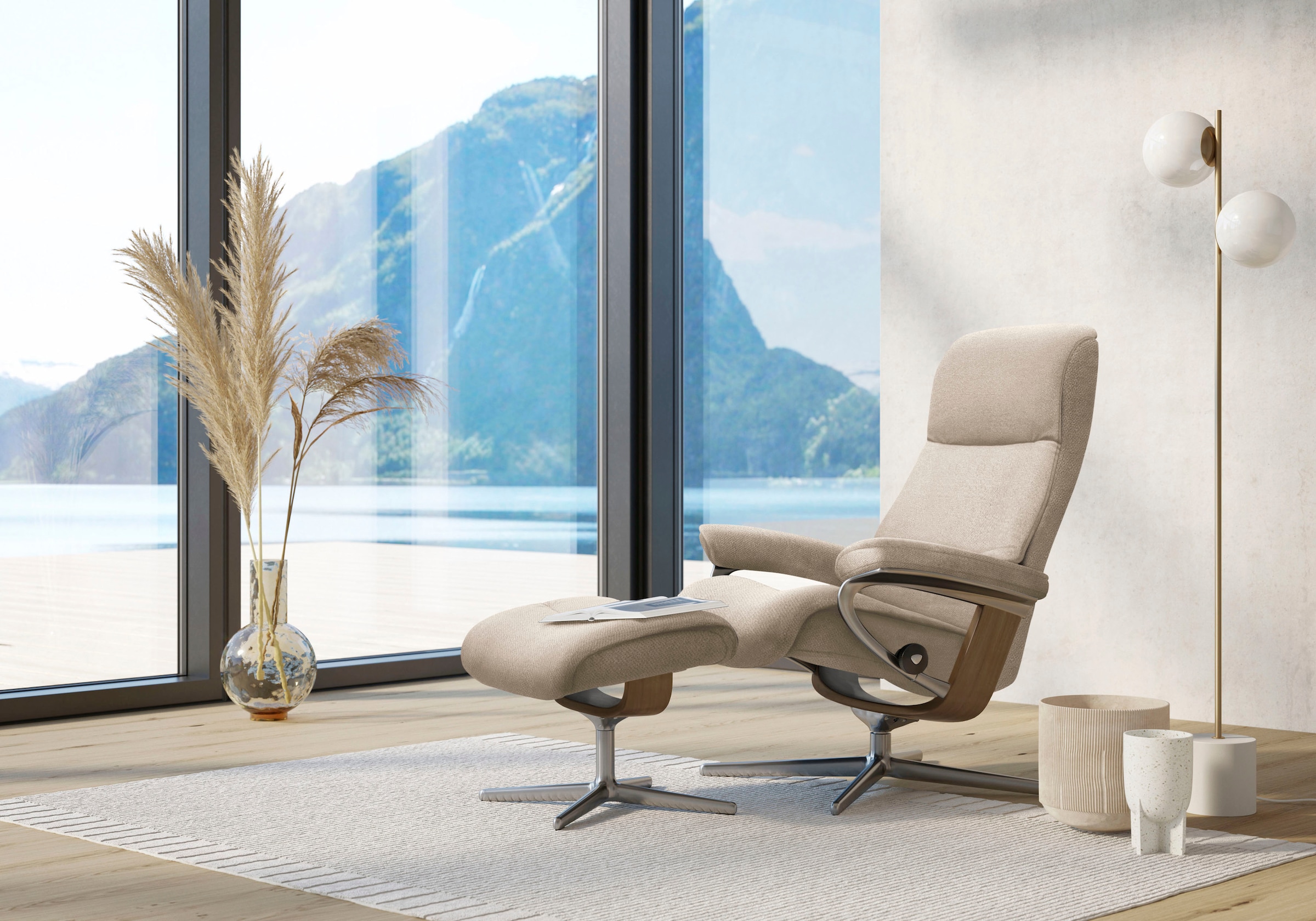 Stressless® Relaxsessel »View«, mit Cross Base, Größe S, M & L, Holzakzent günstig online kaufen